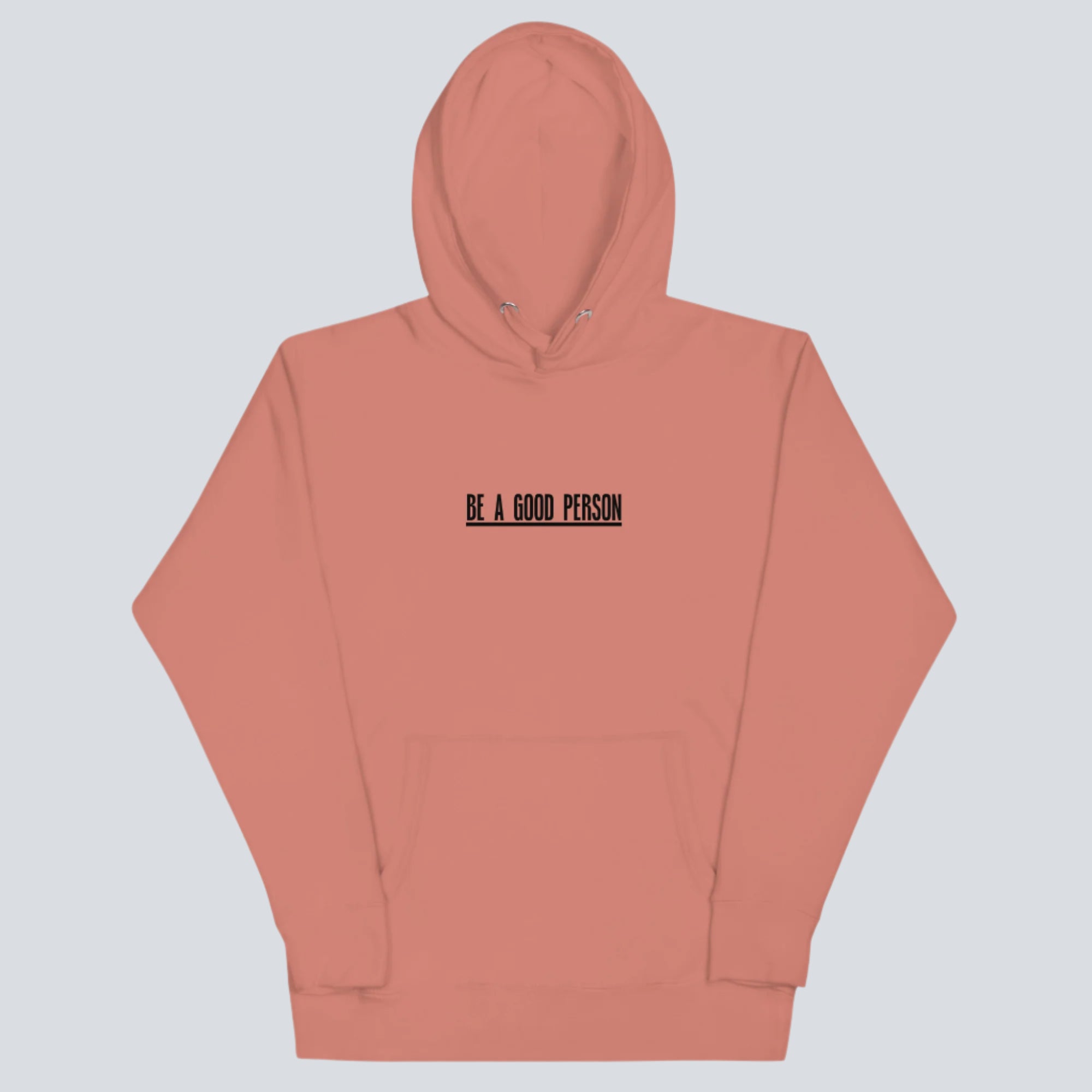 100 Qualities of a Good Person (Back Print) Hoodie dusty rose e front