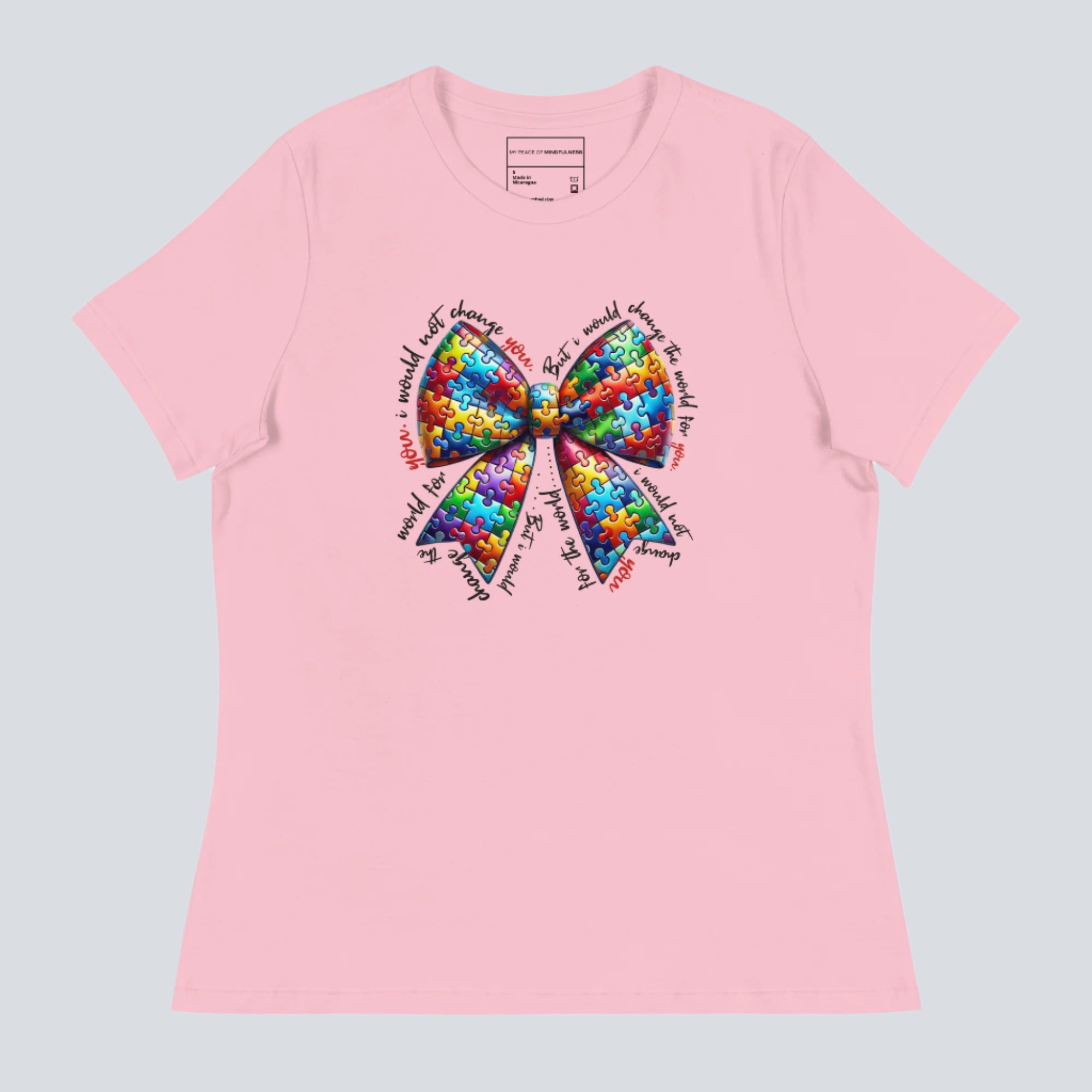 Autism Awareness Bow Womens T-Shirt