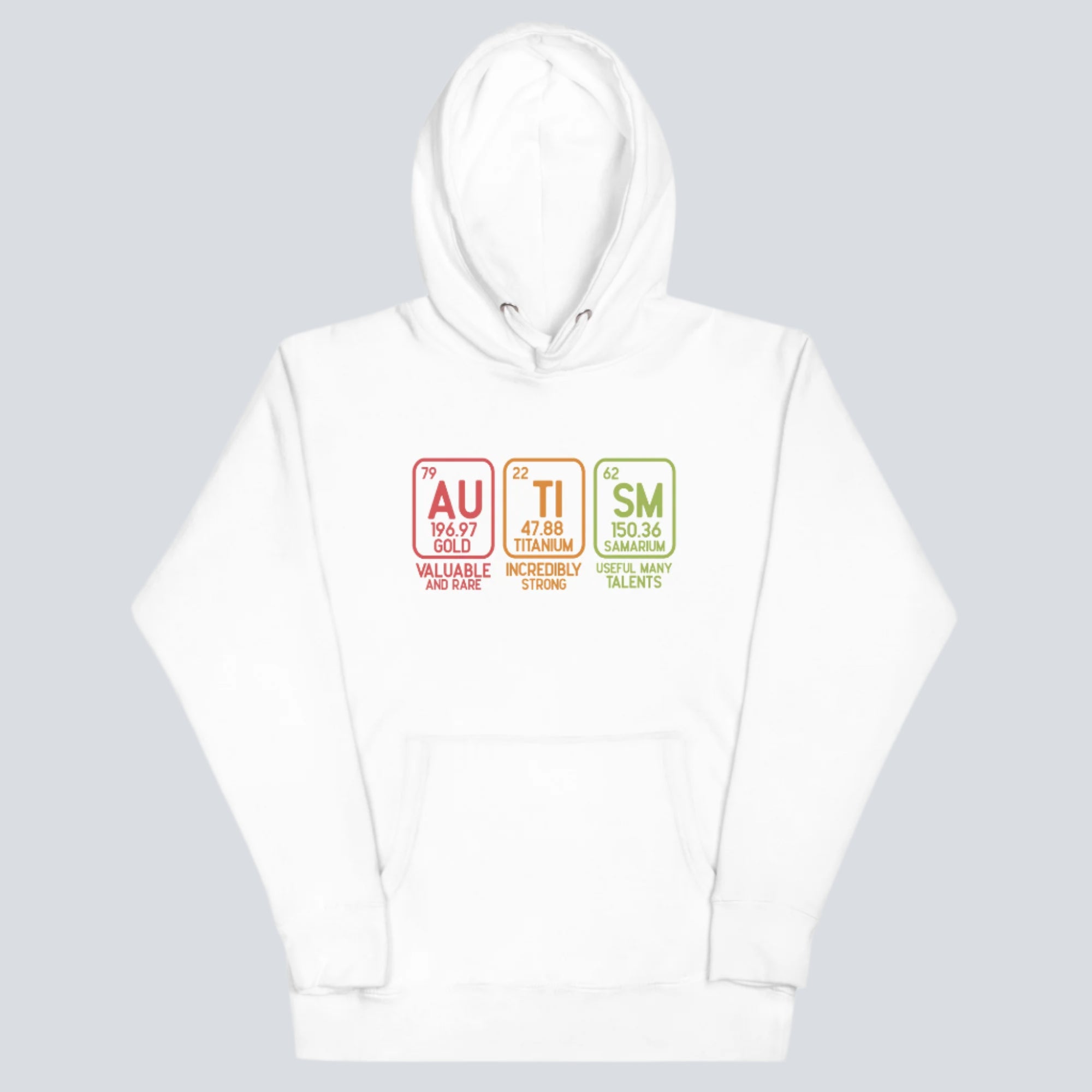 Autism Awareness (Elements) Unisex Hoodie white