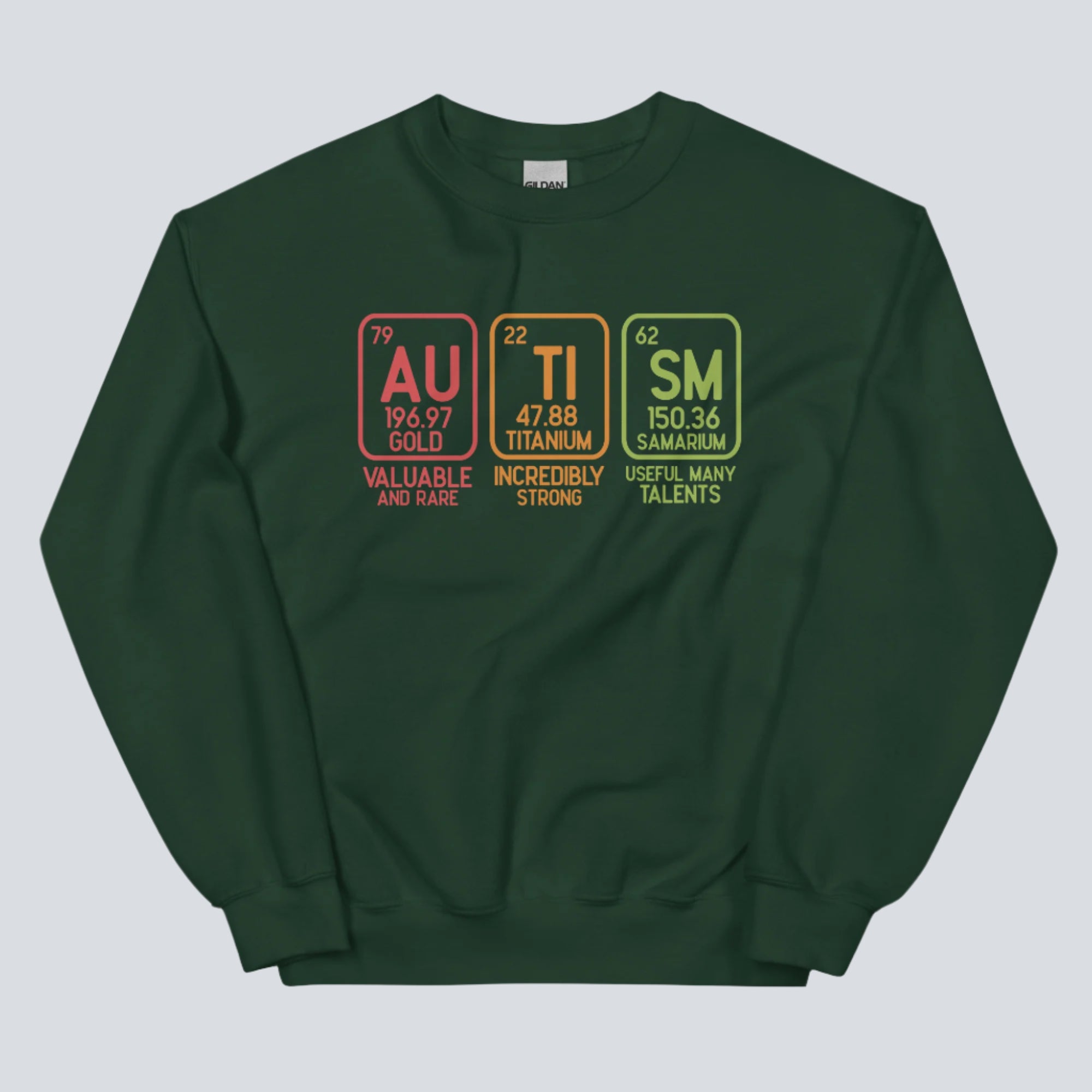 Autism Awareness (Elements) Unisex Sweatshirt forest green