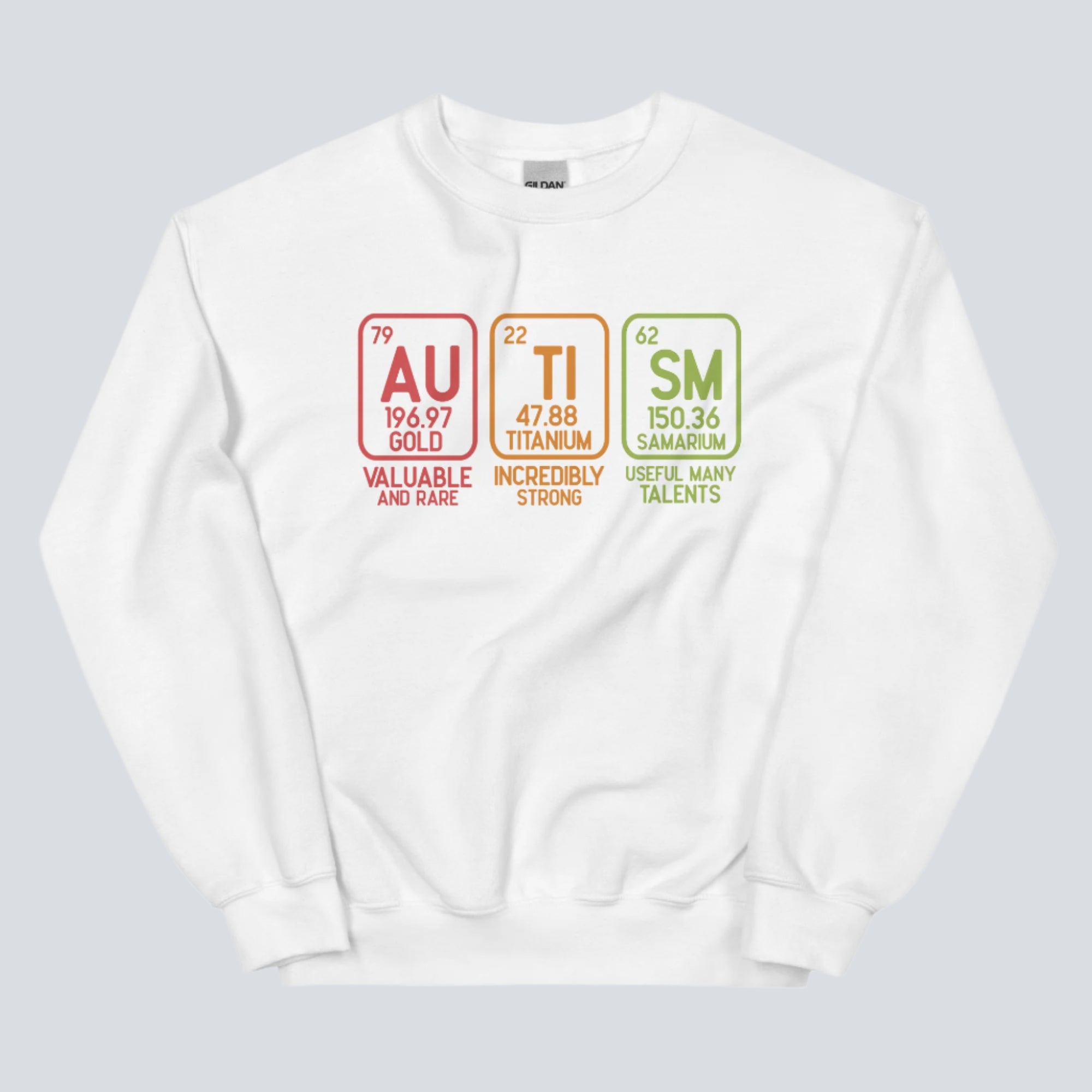 Autism Awareness (Elements) Unisex Sweatshirt white