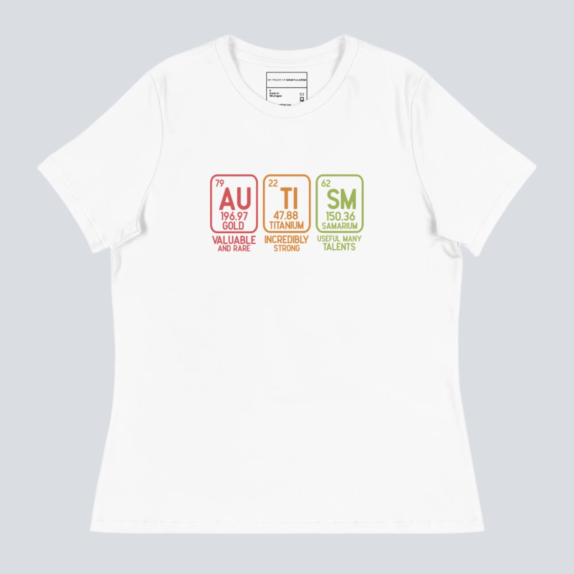 Autism Awareness (Elements) Womens T-Shirt white