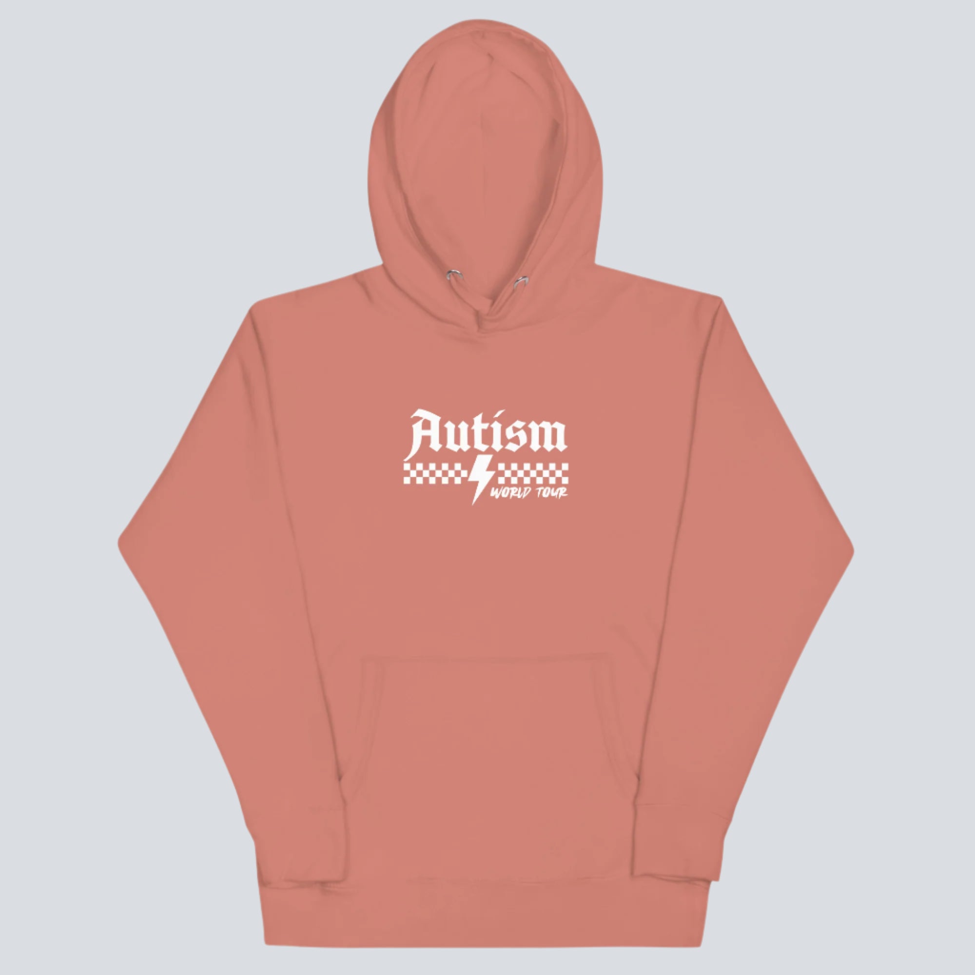 Autism Awareness World Tour Back Print Hoodie dusty rose front