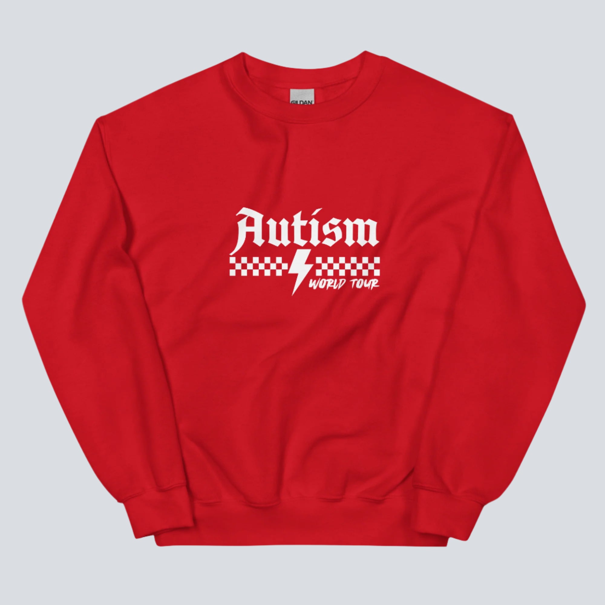 Autism Awareness World Tour Unisex Sweatshirt red front