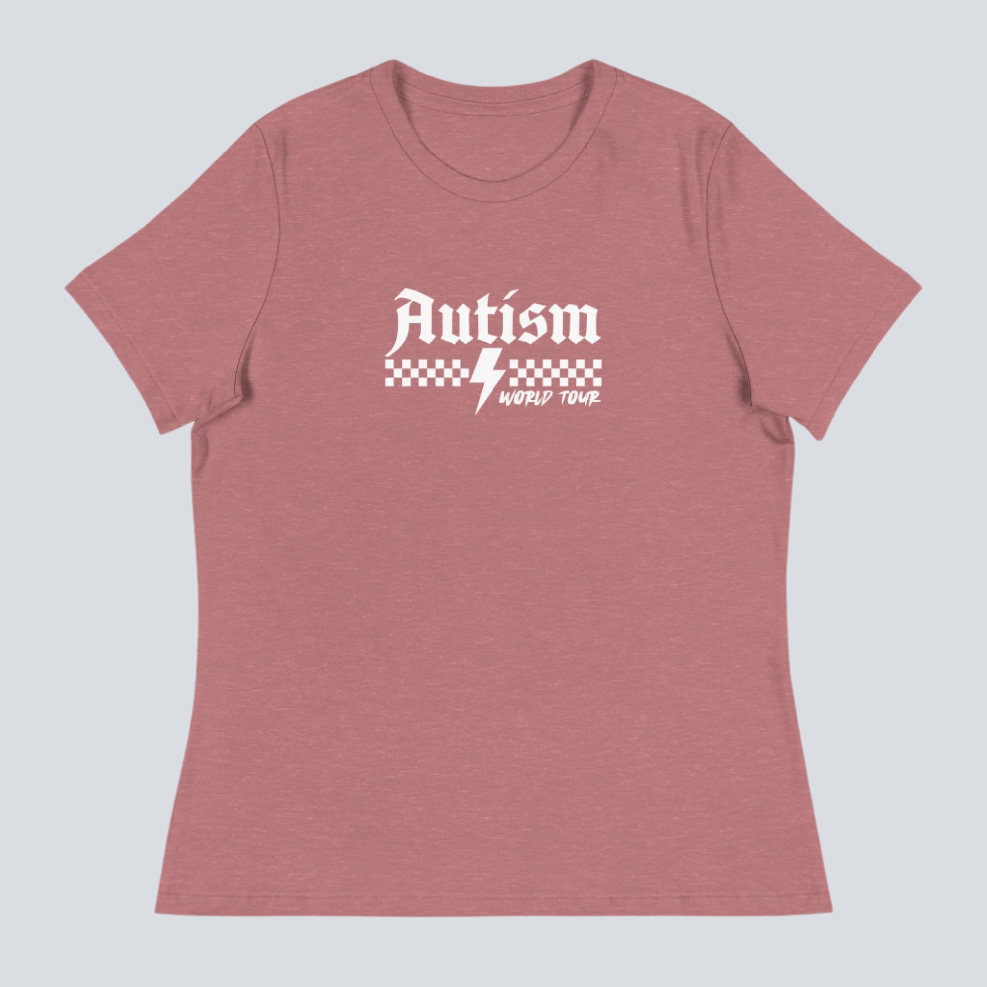 Autism Awareness World Tour Womens T-Shirt mauve front