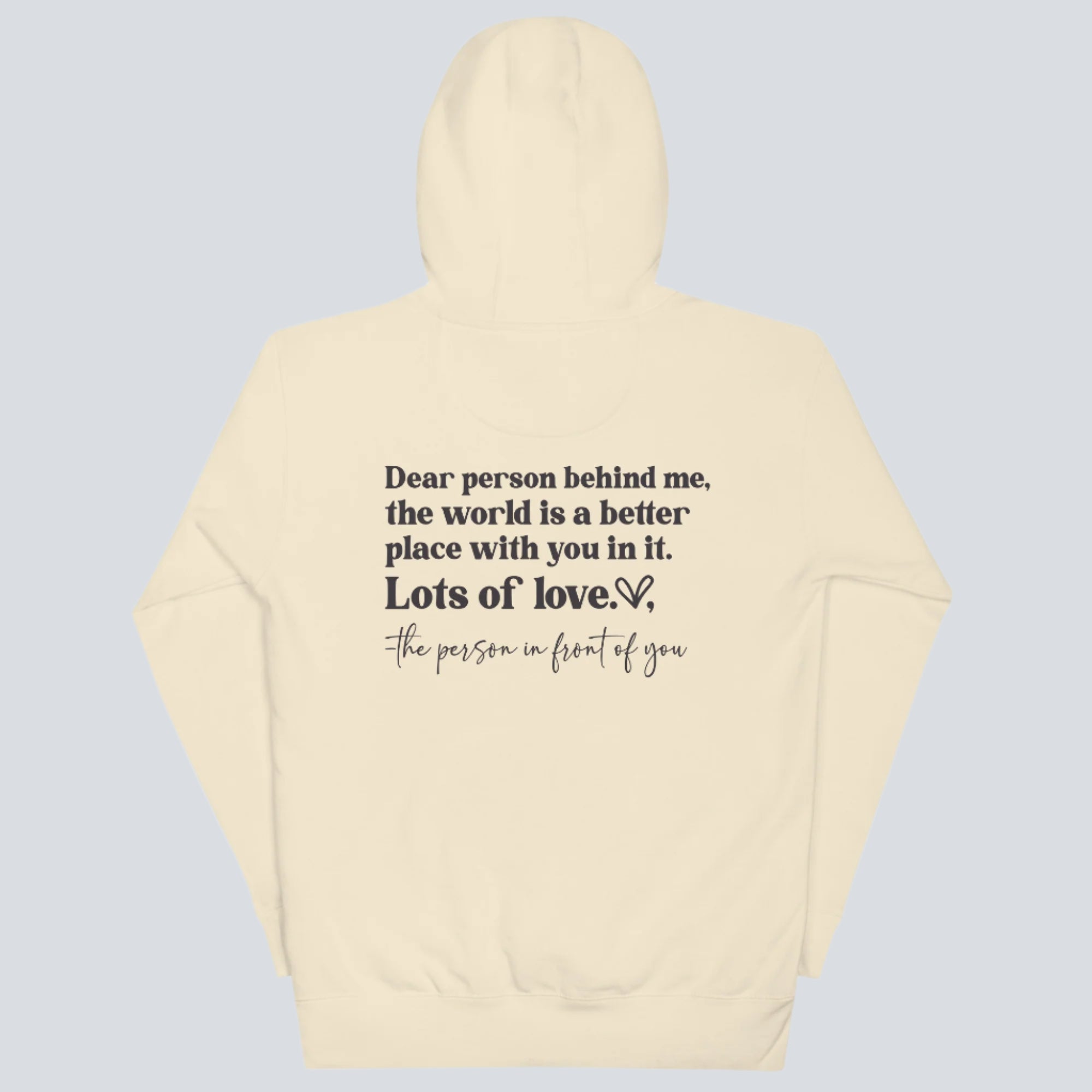 Dear Person Behind Me (Be Kind) Back Hoodie (Bone)