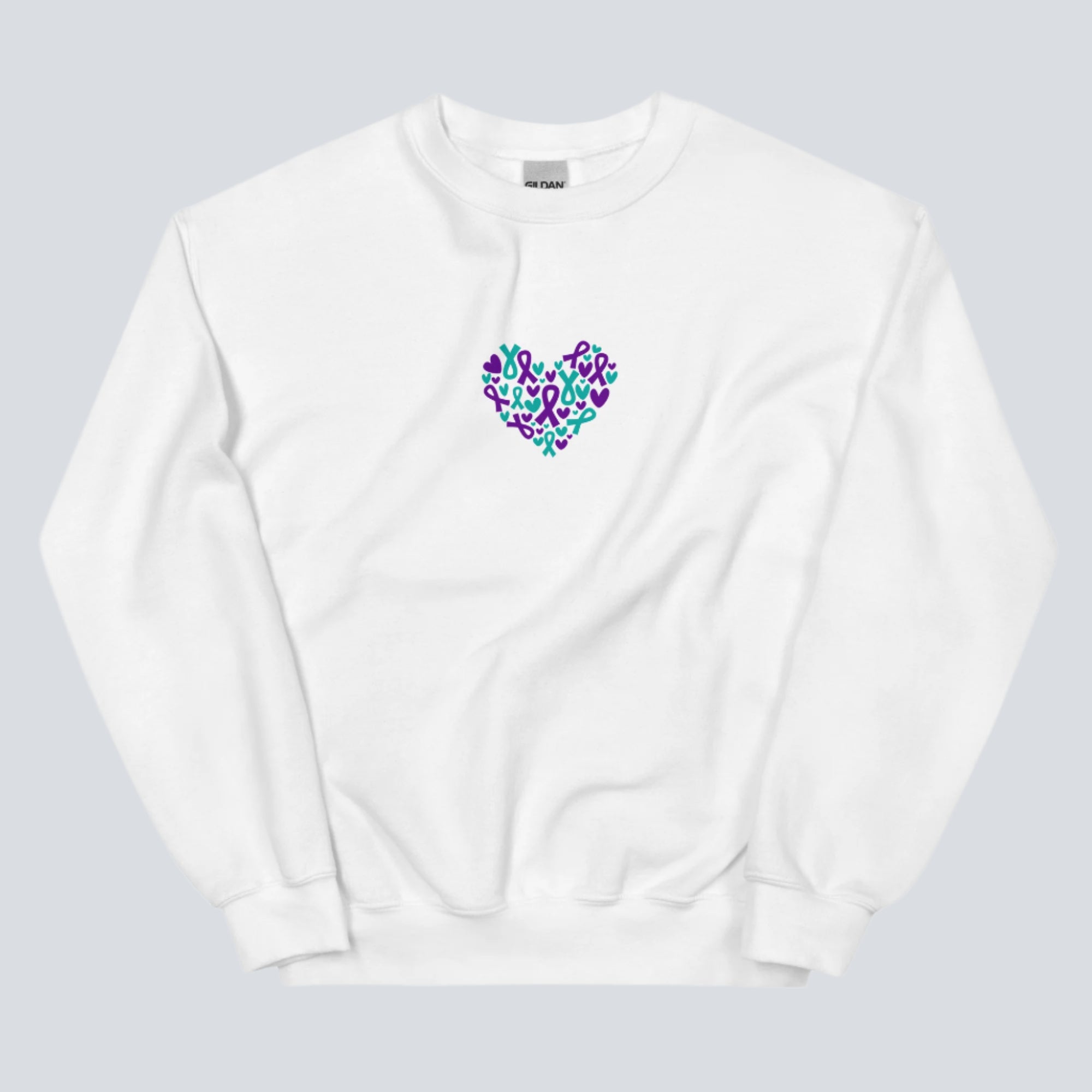 Heart Suicide Prevention Unisex Sweatshirt white
