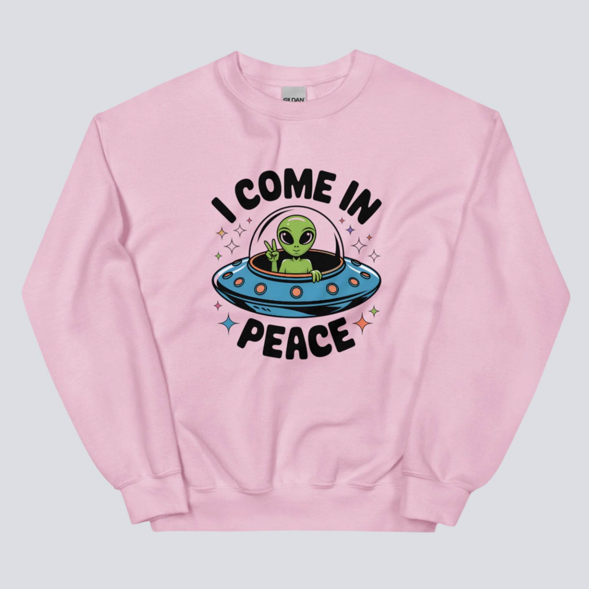 I Come In Peace Unisex sweatshirt light pink