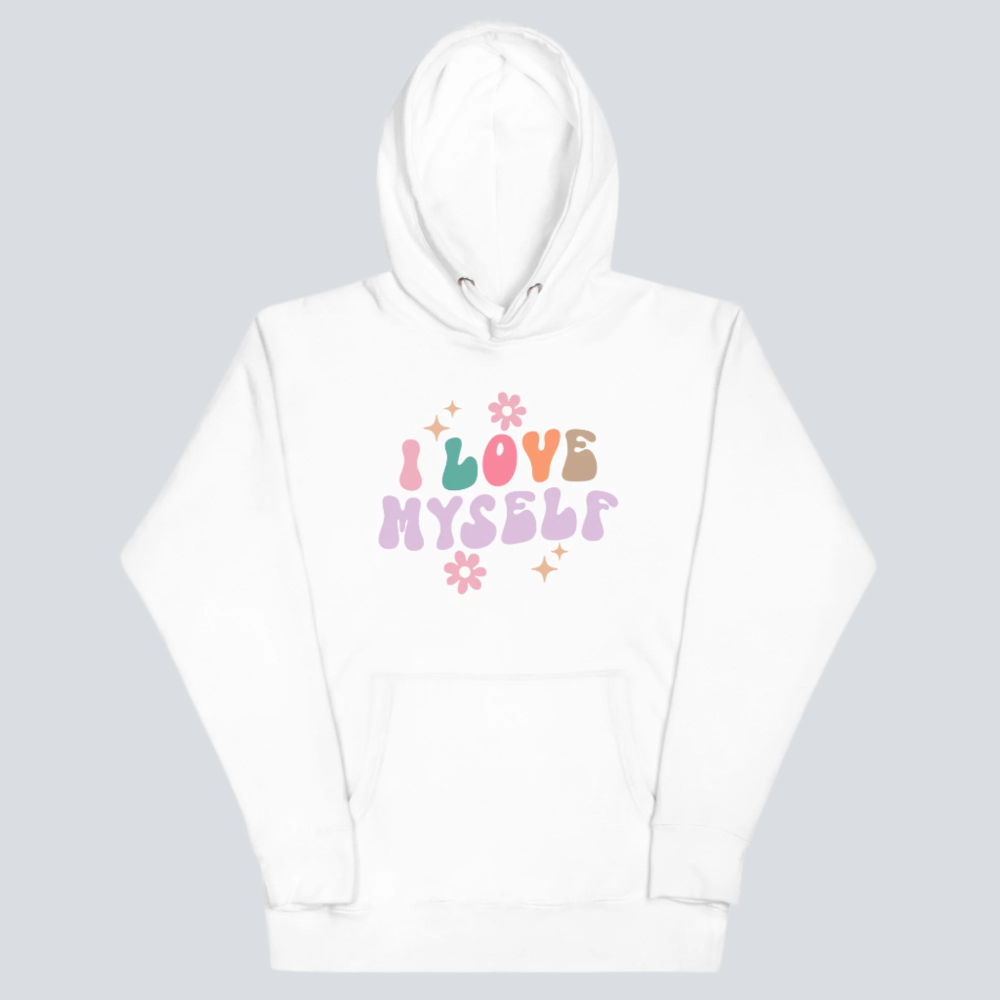 I Love Myself Unisex Hoodie white