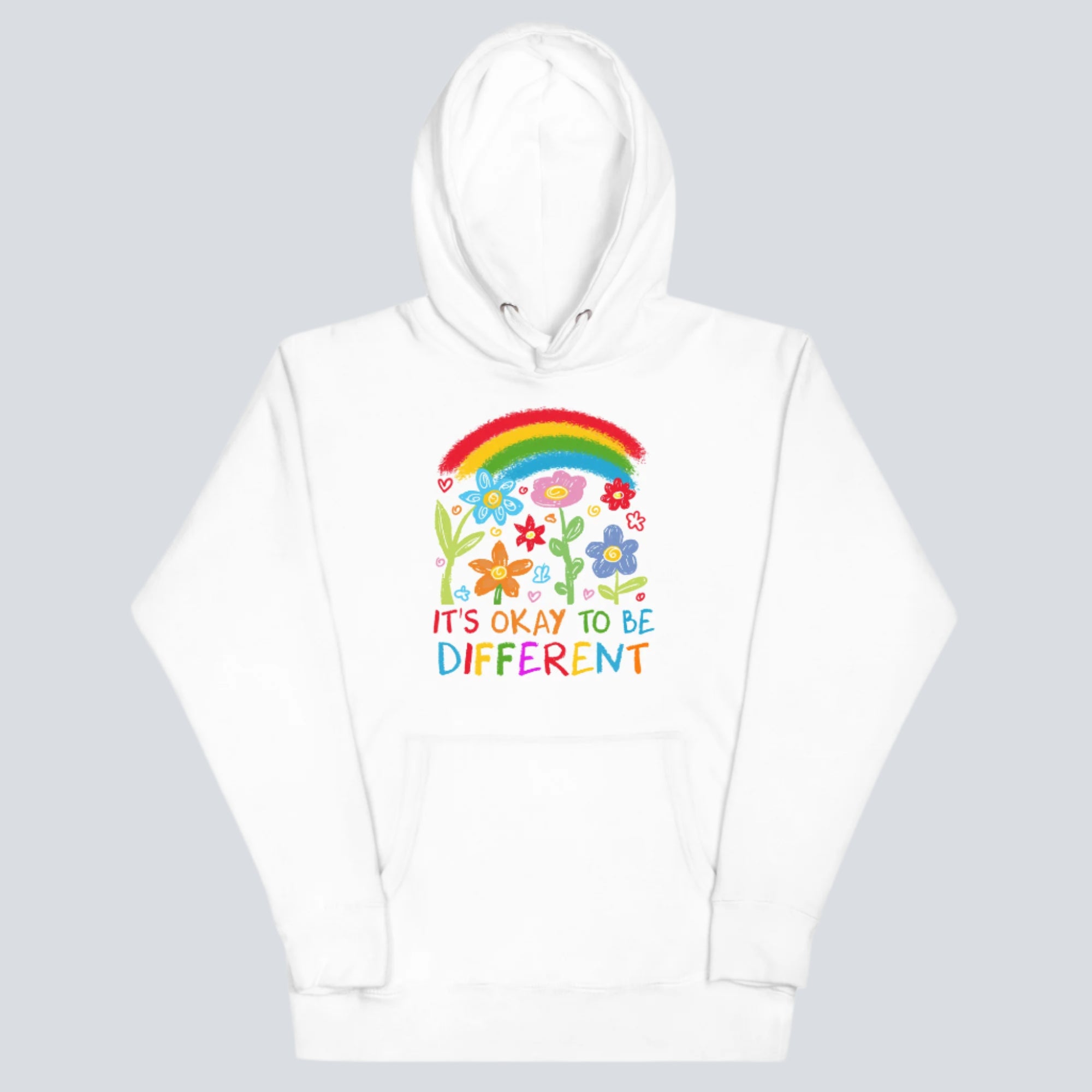 It's Okay to Be Different (Autism Awareness) Hoodie white