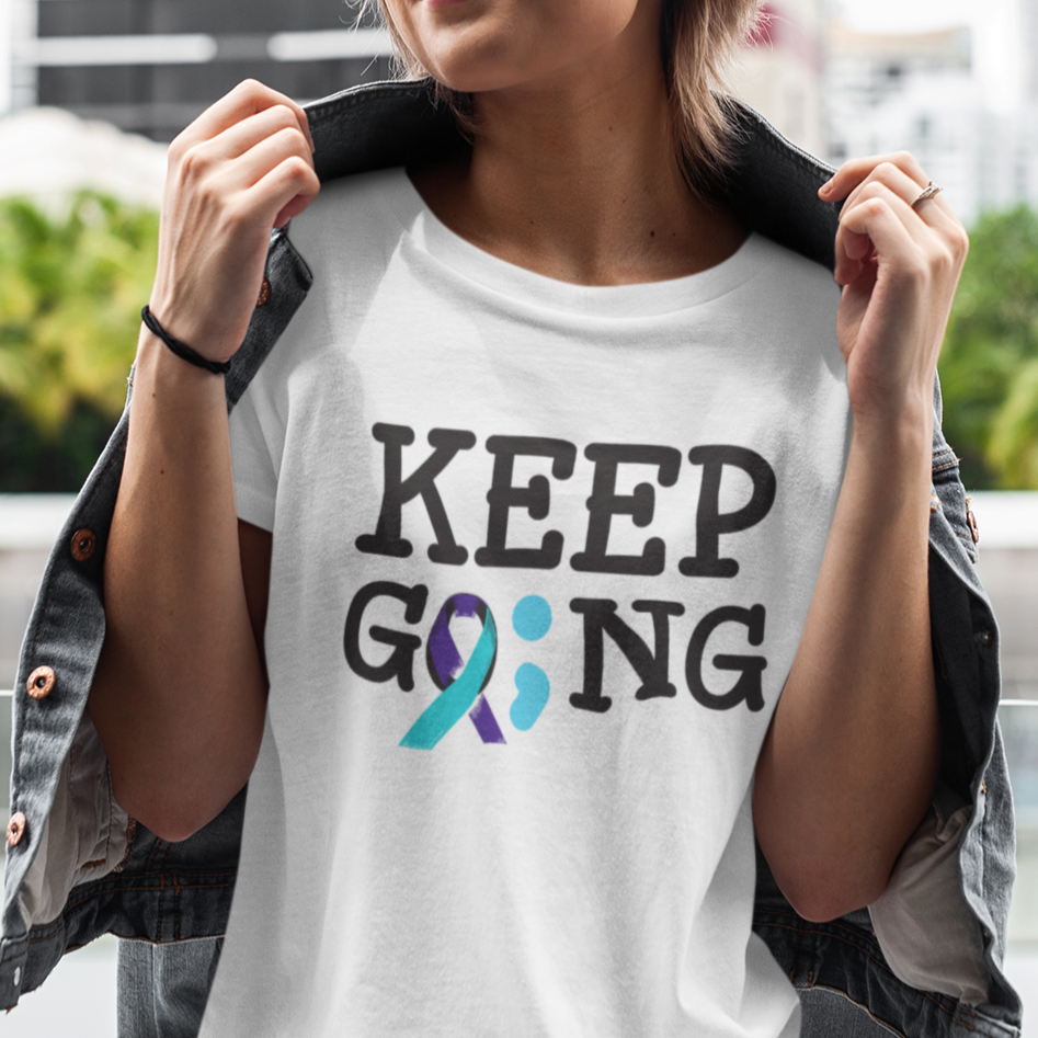 Keep Going (Semicolon) Suicide Prevention Women's T-Shirt