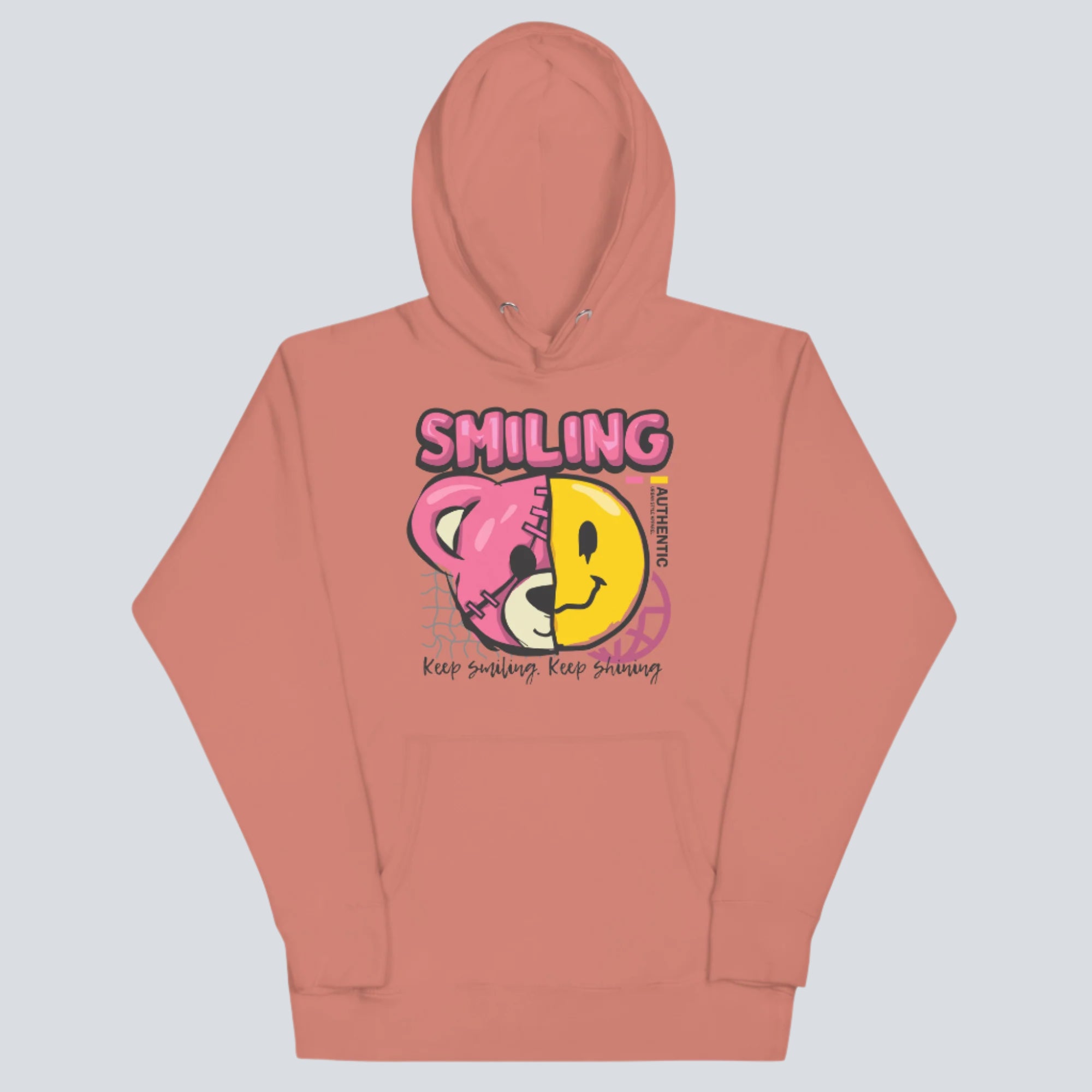 Keep Smiling Keep Shining Hoodie dusty rose