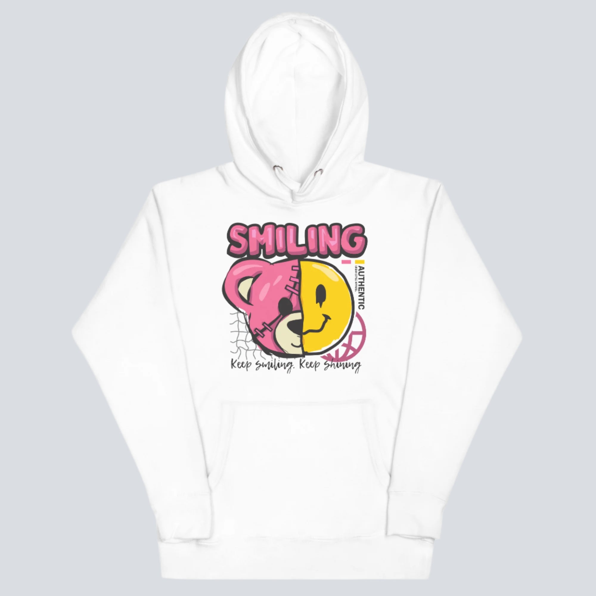 Keep Smiling Keep Shining Hoodie white