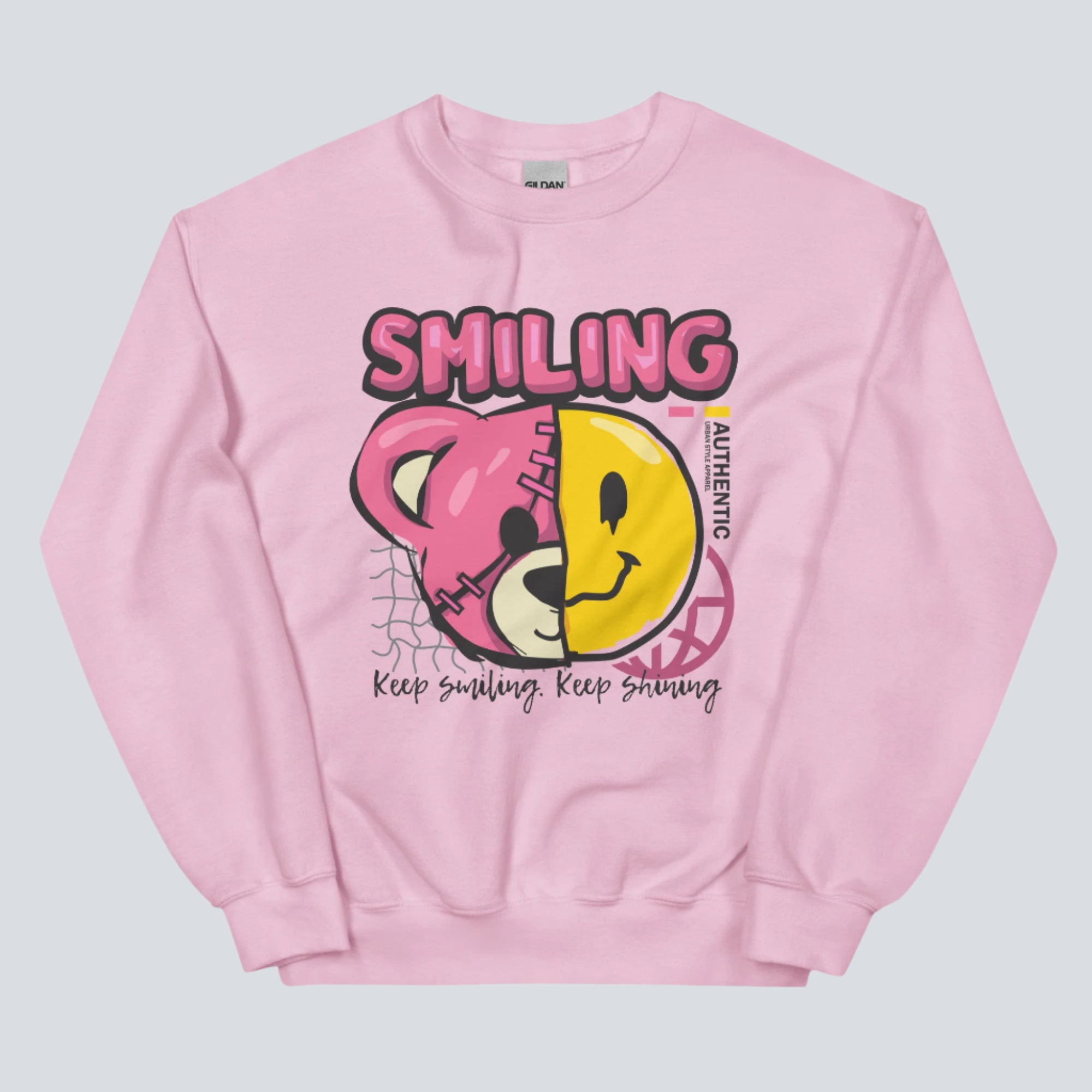 Keep Smiling Keep Shining Unisex Sweatshirt light pink