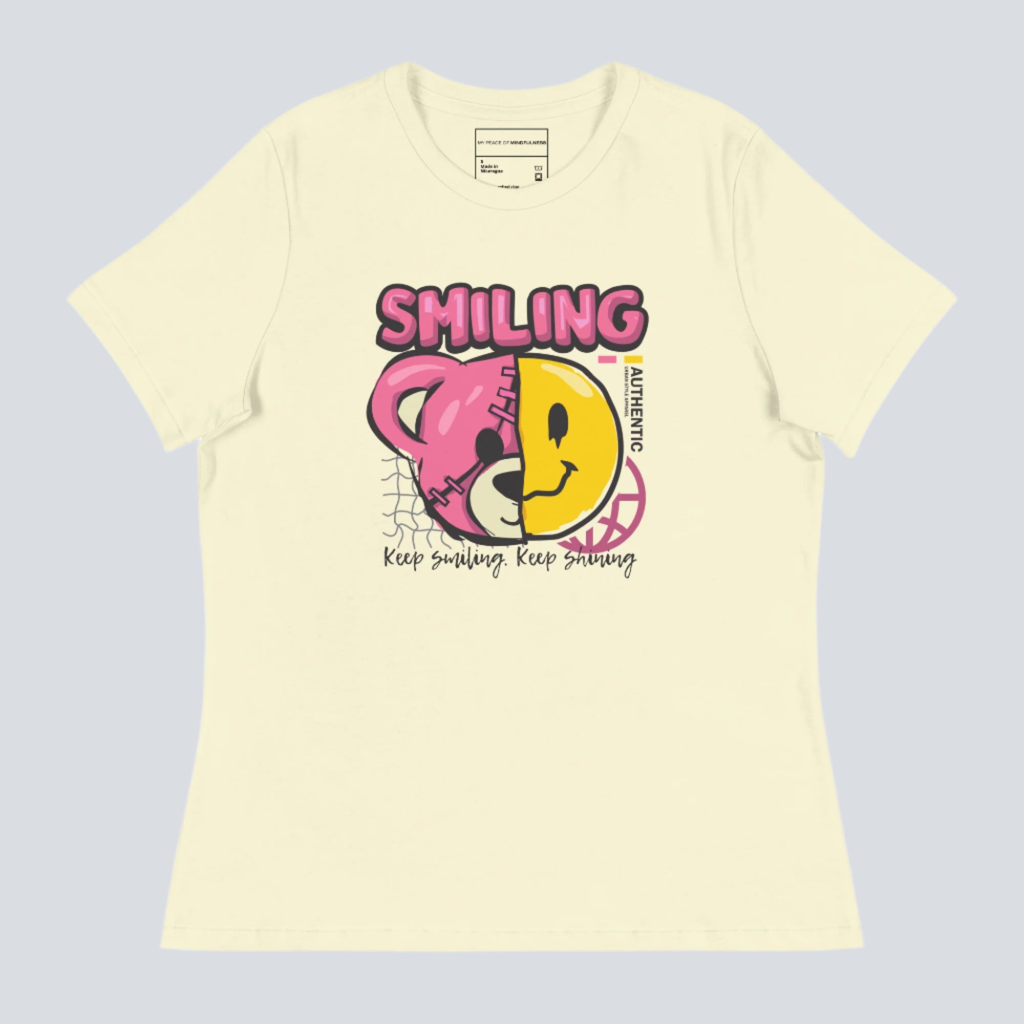 Keep Smiling Keep Shining Womens T-Shirt citron