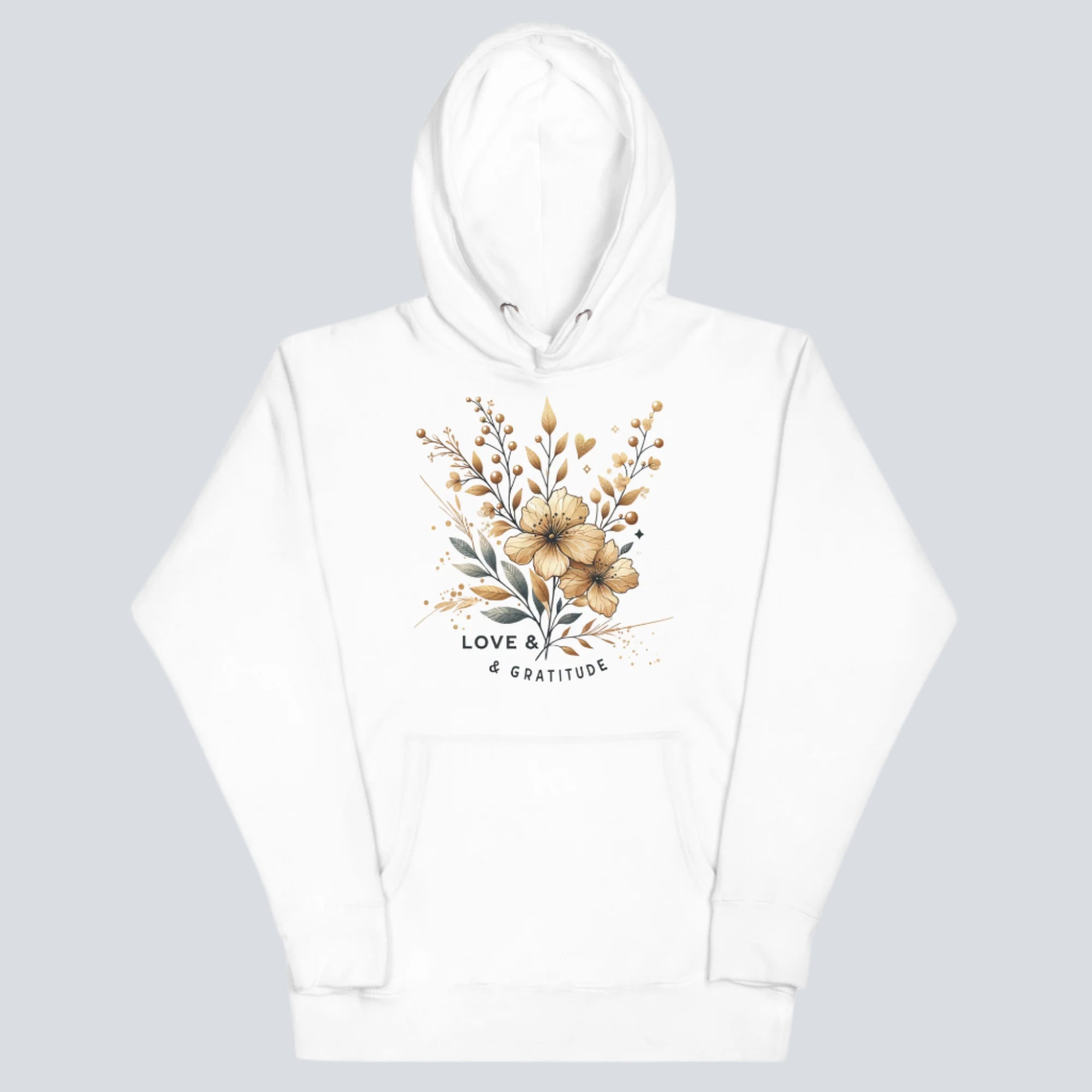 Love & Gratitude (Gold Flowers) Unisex Hoodie