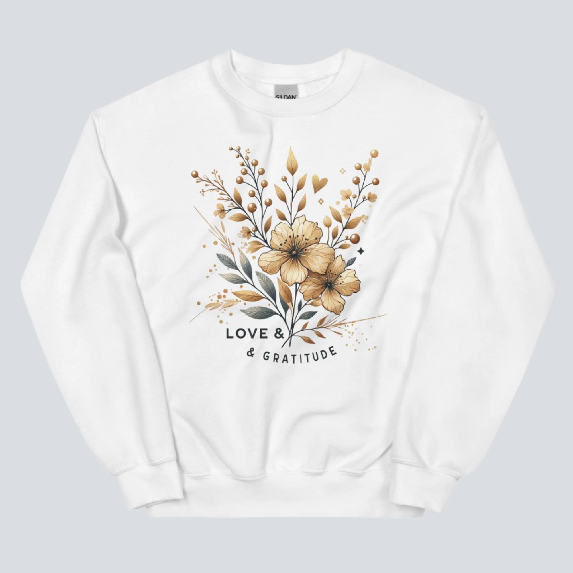 Love & Gratitude (Gold Flowers) Unisex Sweatshirt
