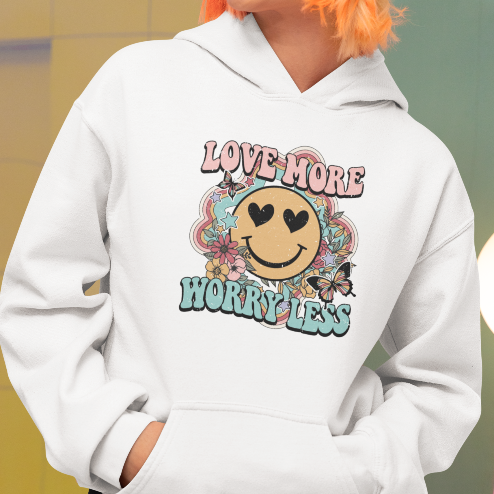 Love More Worry Less (Smiley Face) Hoodie