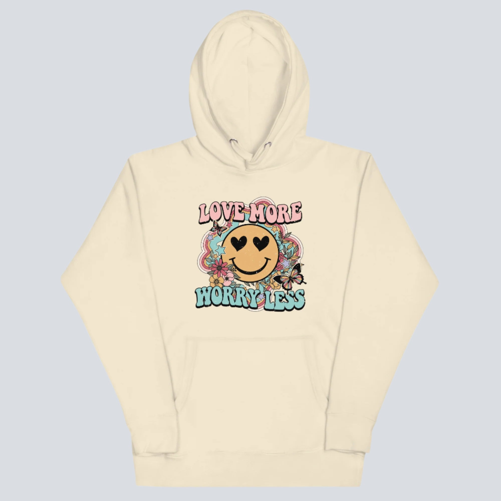 Love More Worry Less (Smiley Face) Hoodie bone