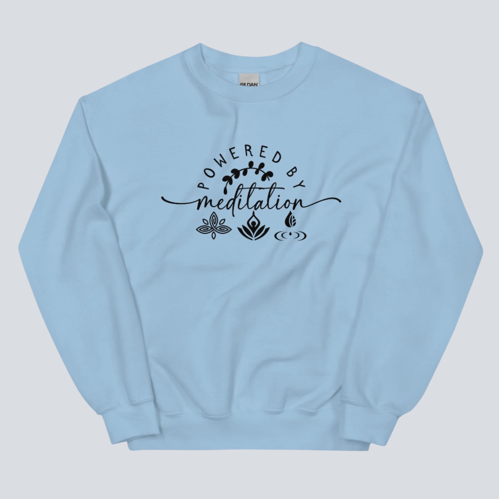 Powered by Meditation Sweatshirt light blue