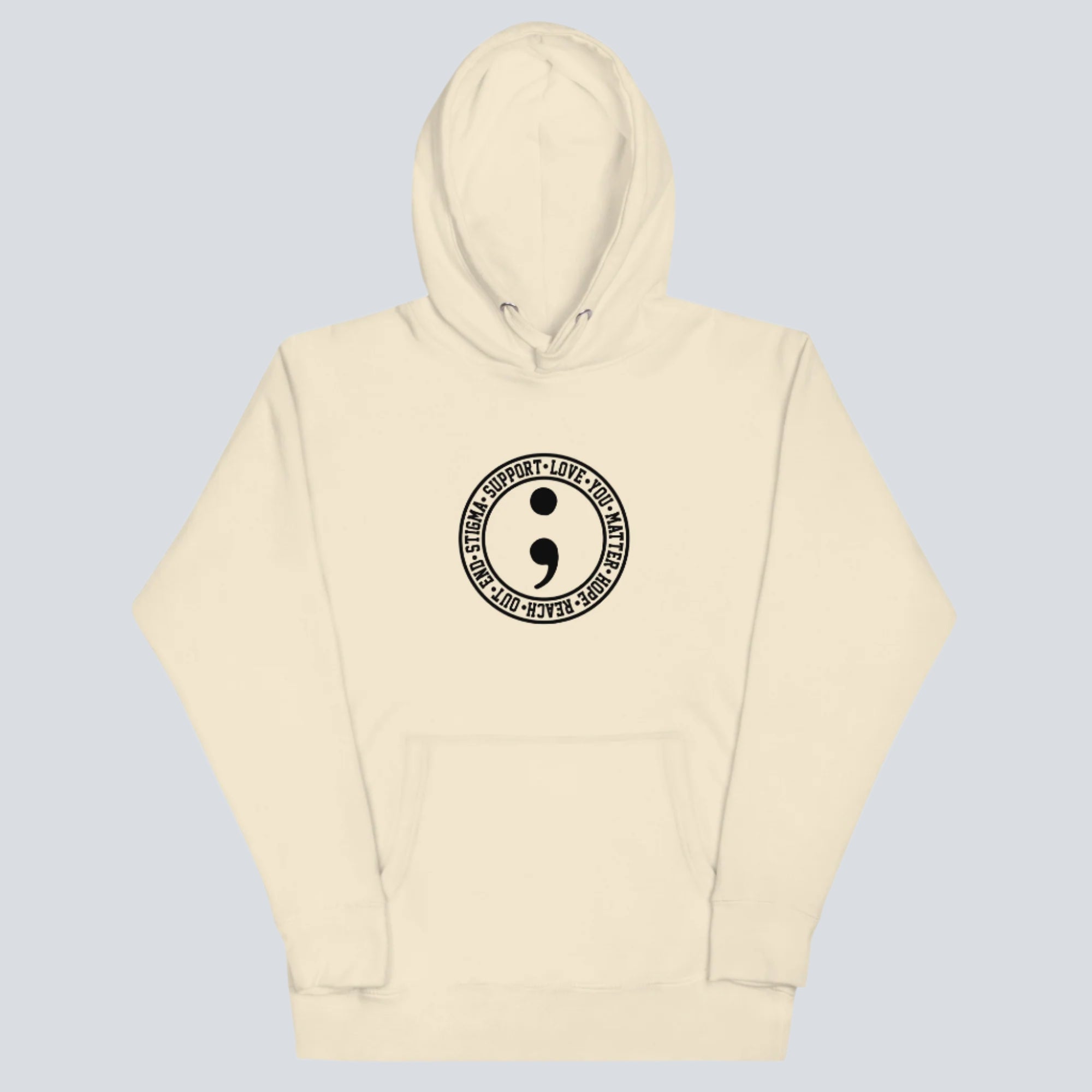 Semicolon (Mental Health Awareness) Unisex Hoodie bone