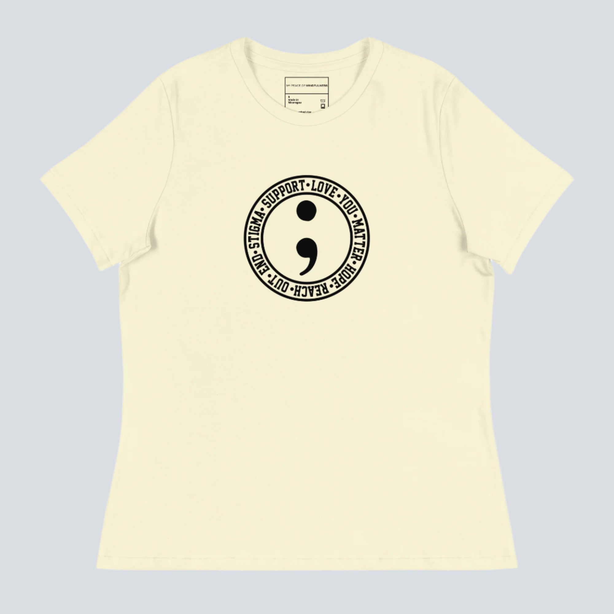 Semicolon (Mental Health Awareness) Womens T-Shirt citron