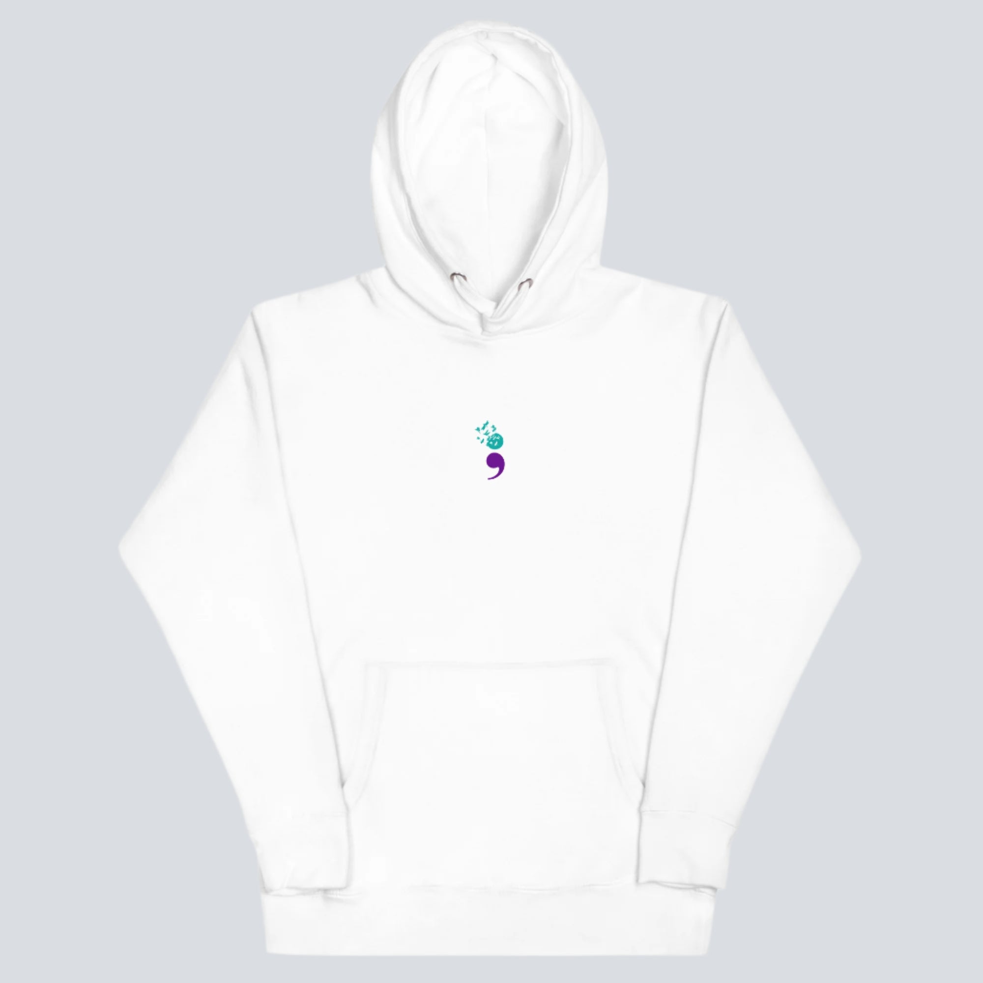 Semicolon Unisex Hoodie white