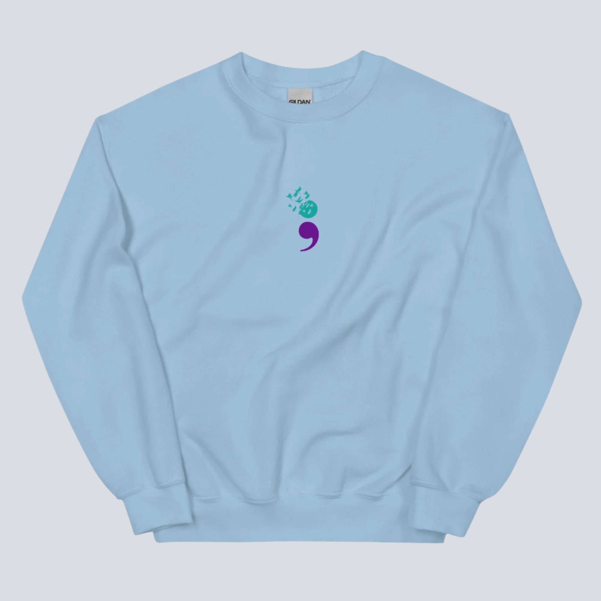 Semicolon Unisex Sweatshirt light blue