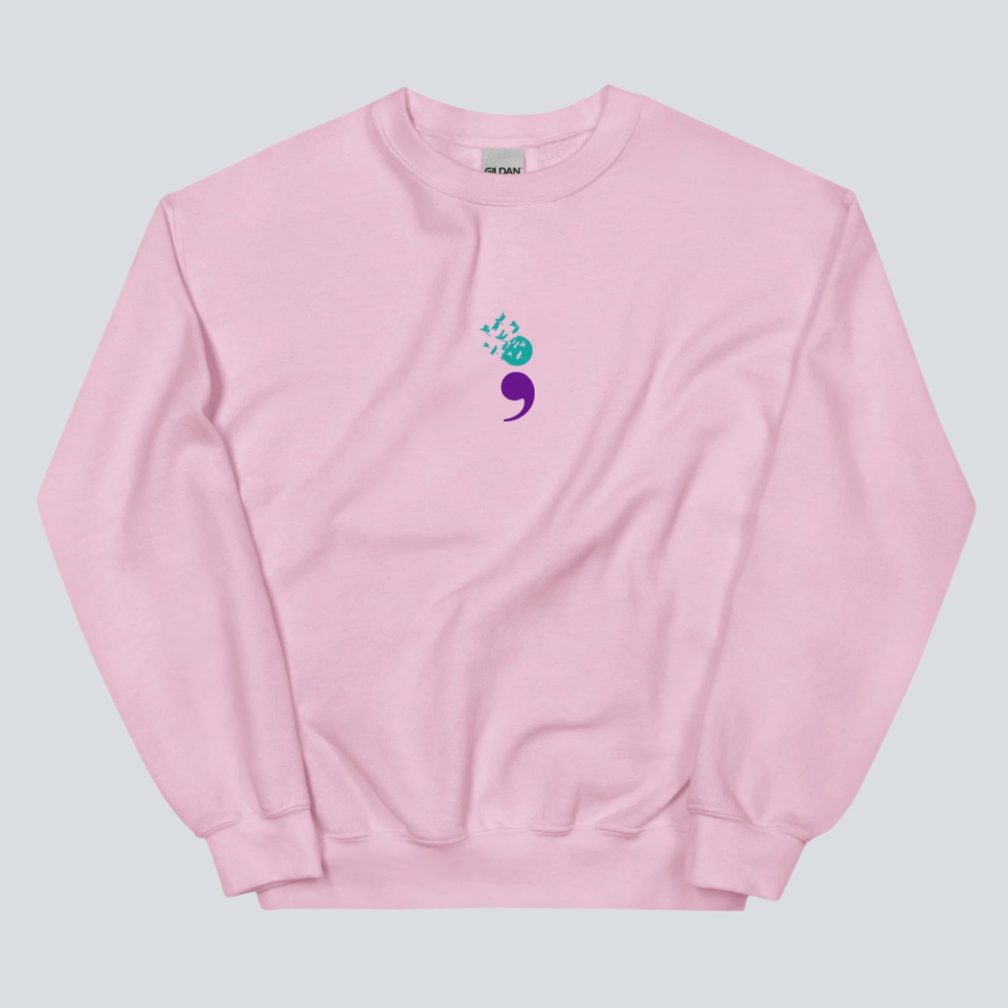 Semicolon Unisex Sweatshirt light pink