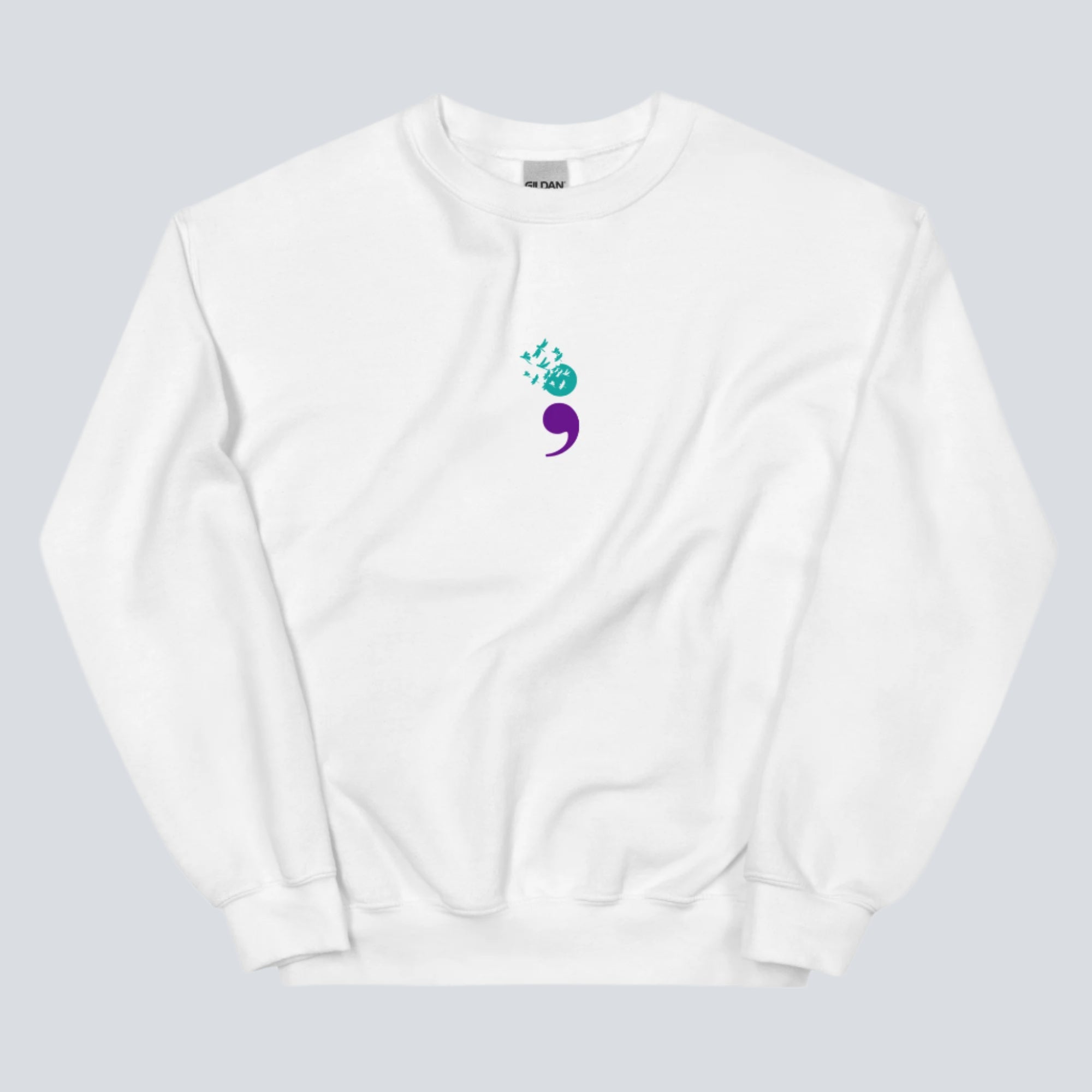 Semicolon Unisex Sweatshirt white