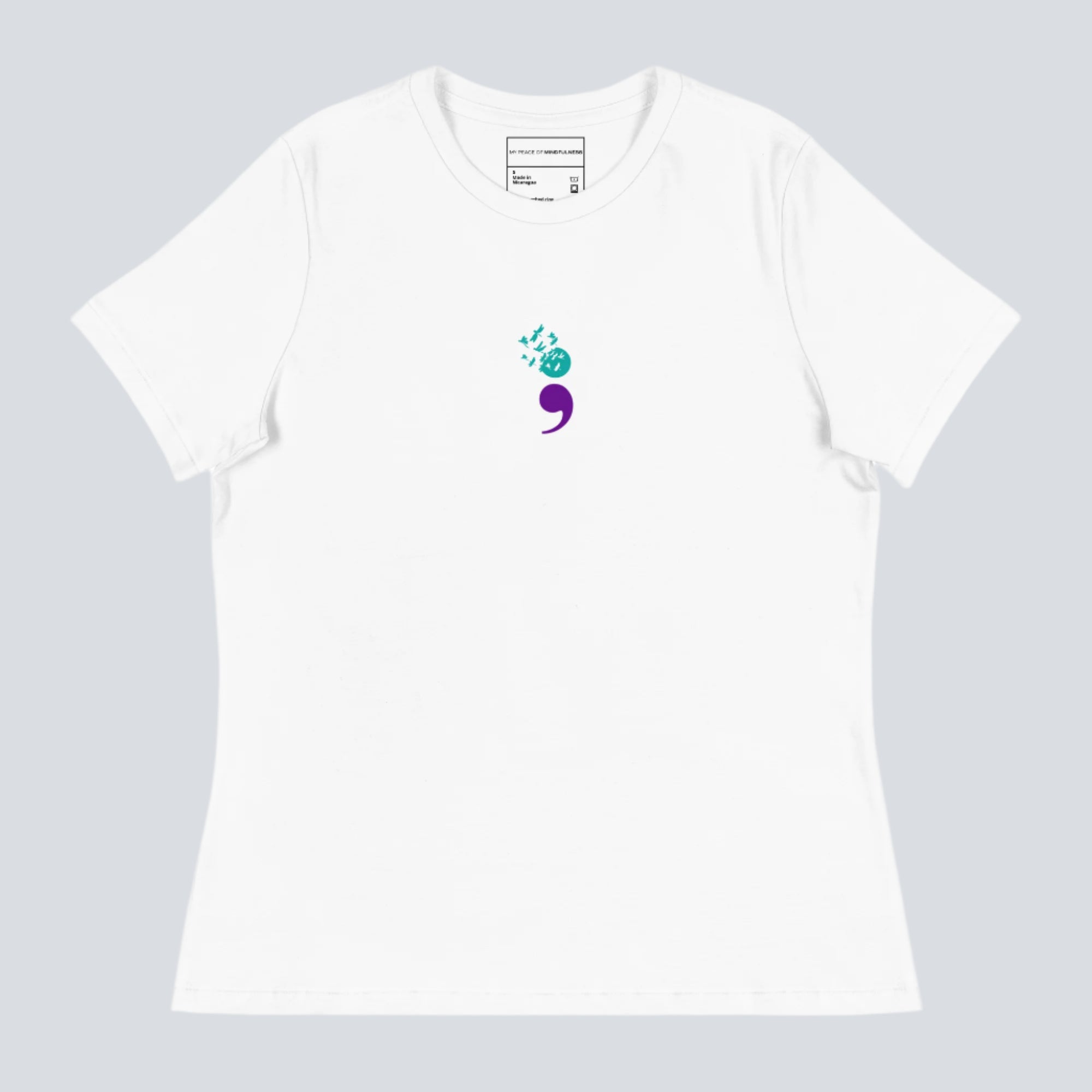 Semicolon Womens T-Shirt white