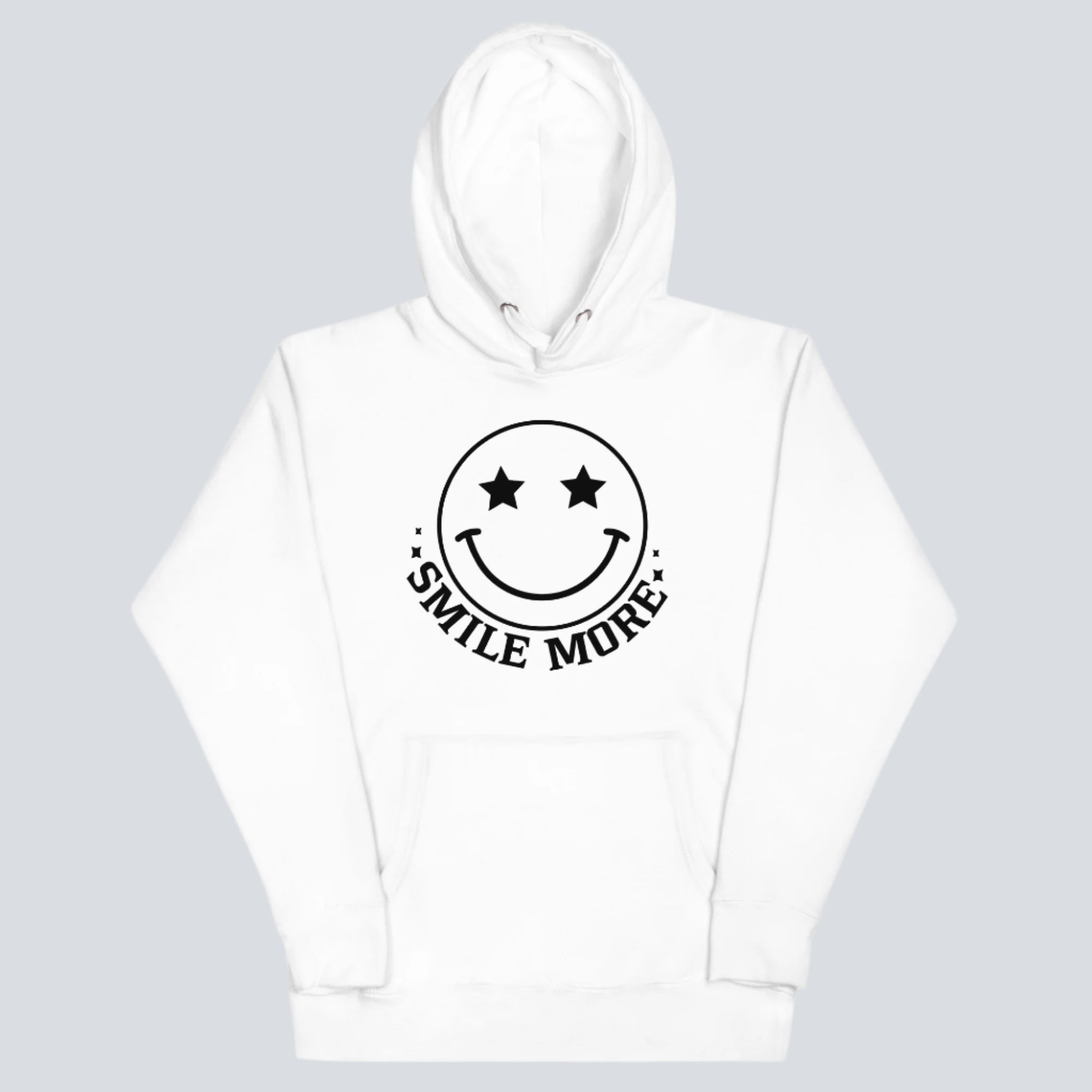 Smile More Unisex Hoodie white