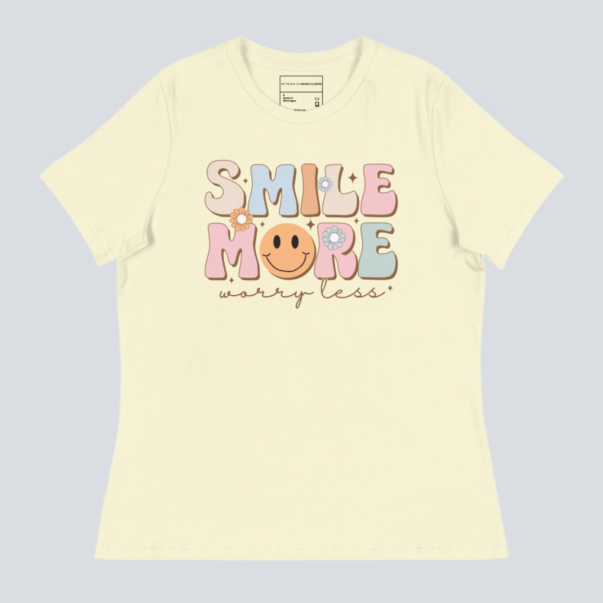 Smile More Worry Less Womens T-Shirt