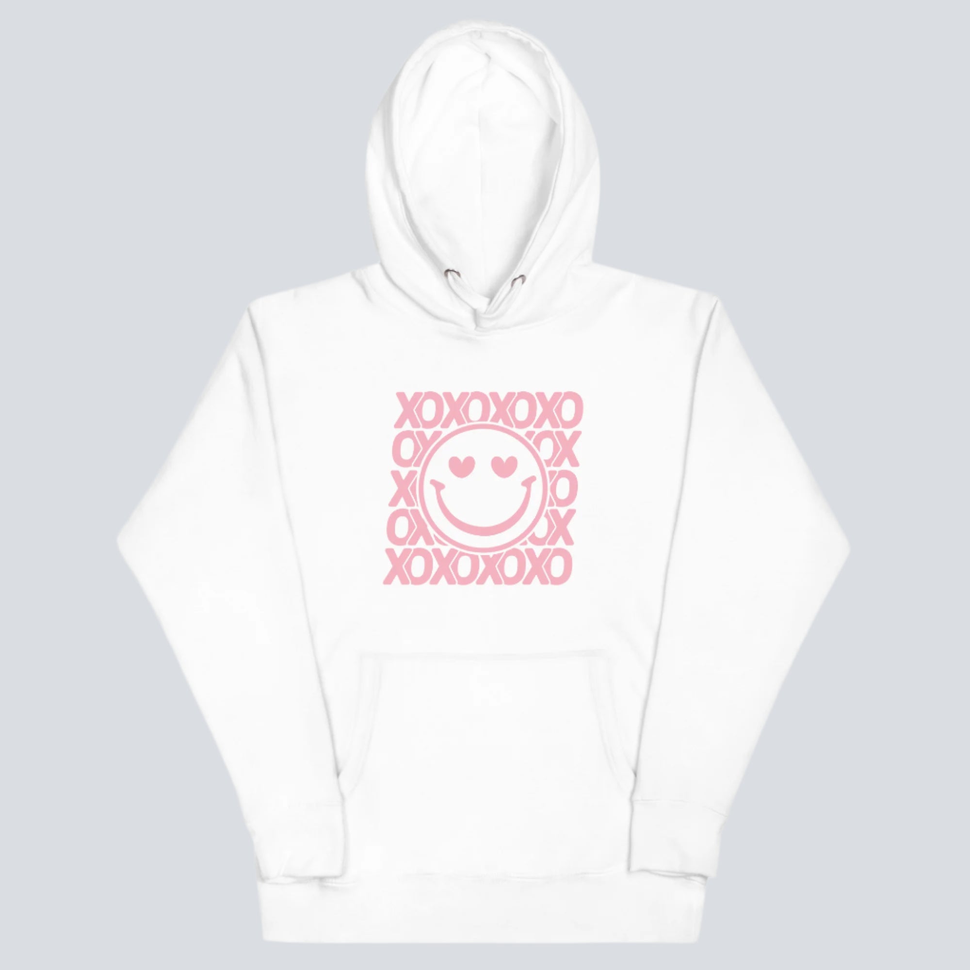 Smiley Face XOXO Hoodie white