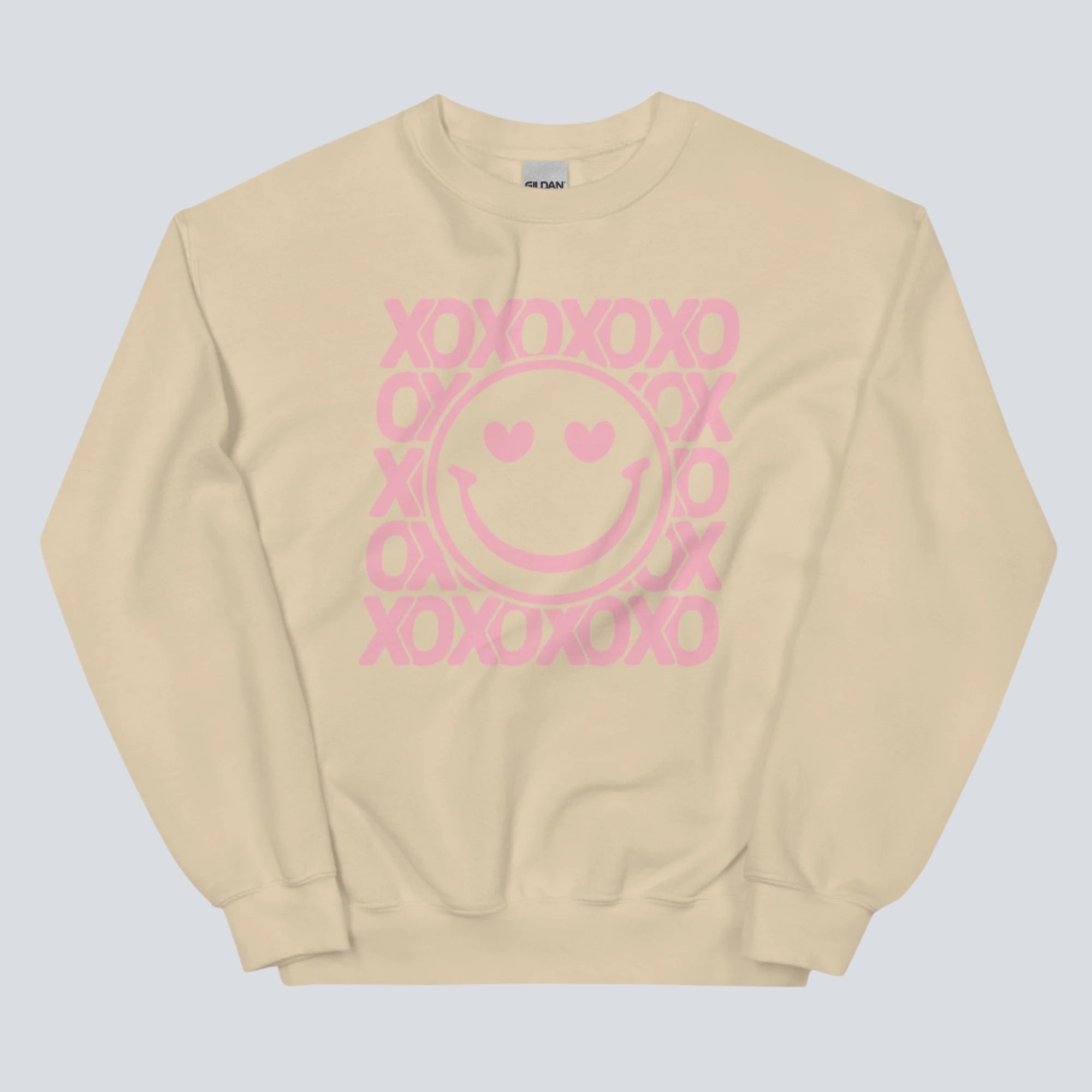 Smiley Face XOXO Sweatshirt sand