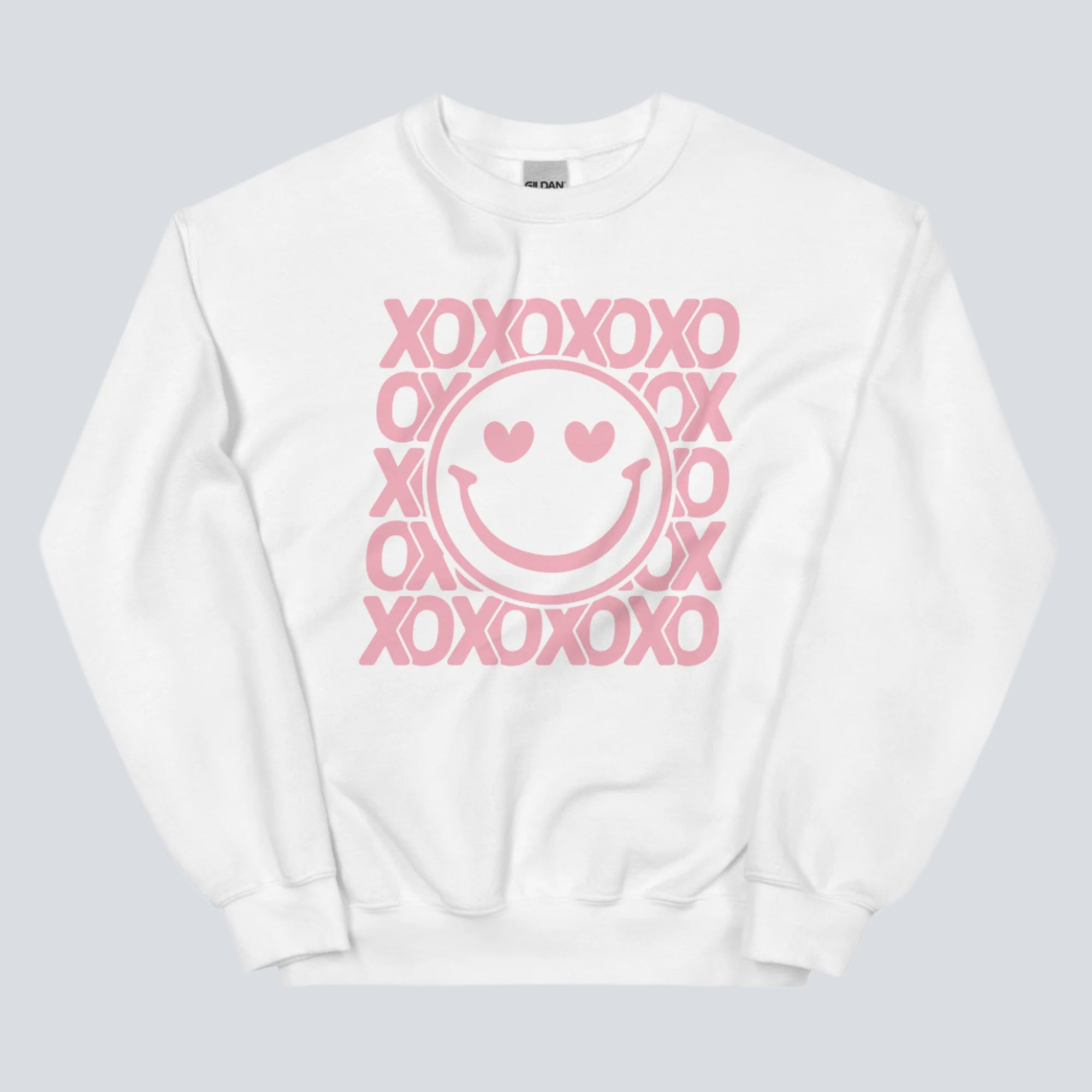Smiley Face XOXO Sweatshirt white