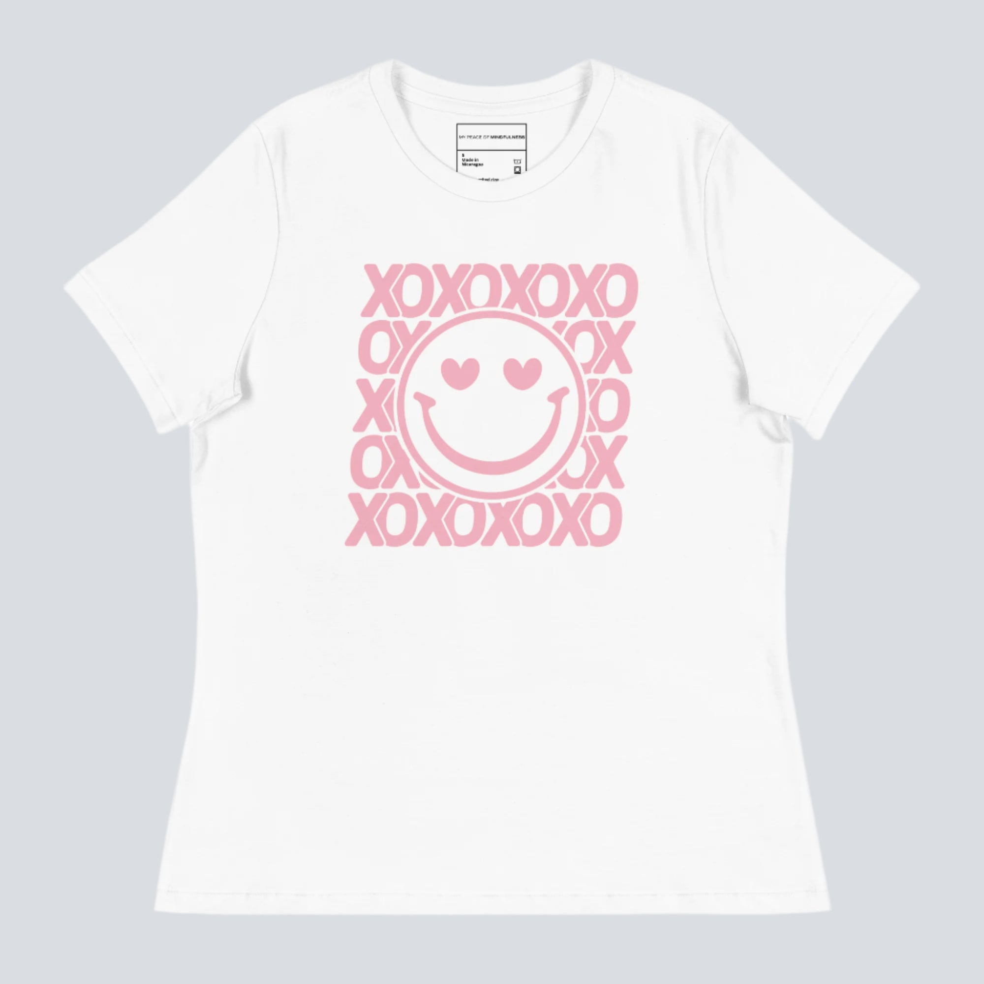Smiley Face XOXO Womens T-Shirt white