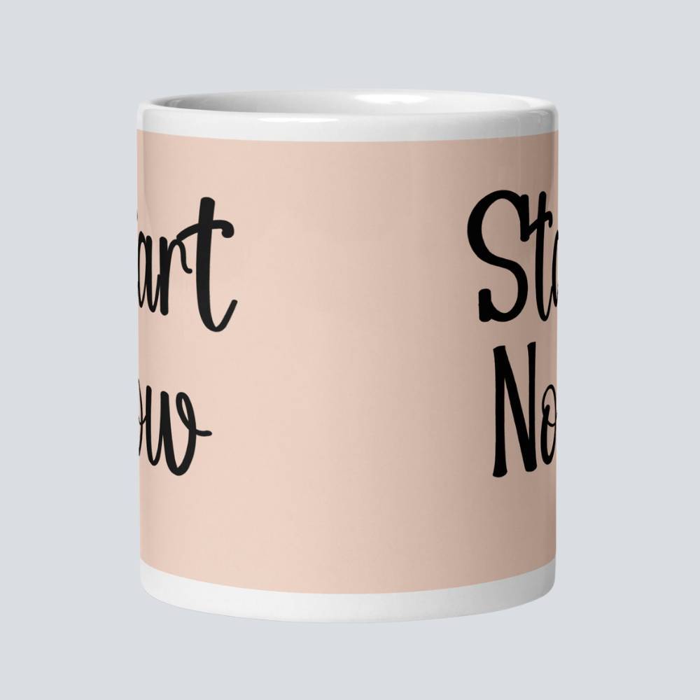 Start Now | 11oz Pink Coffee Mug