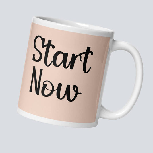 Start Now | 11oz Pink Coffee Mug