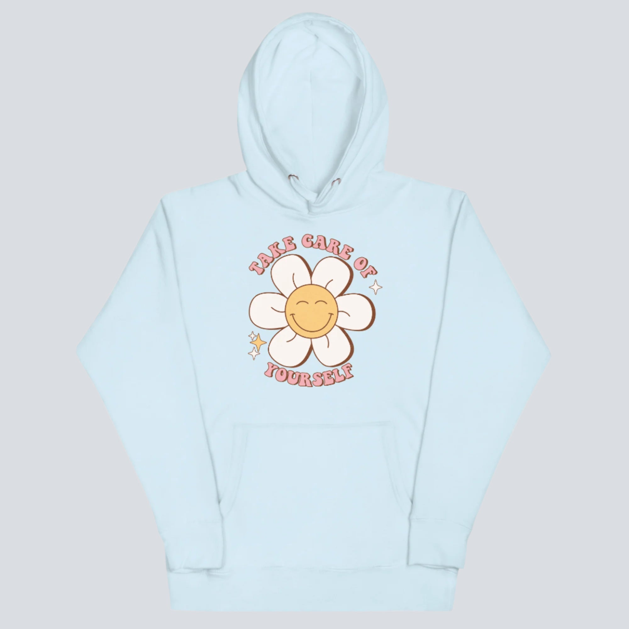 Take Care of Yourself Hoodie sky blue