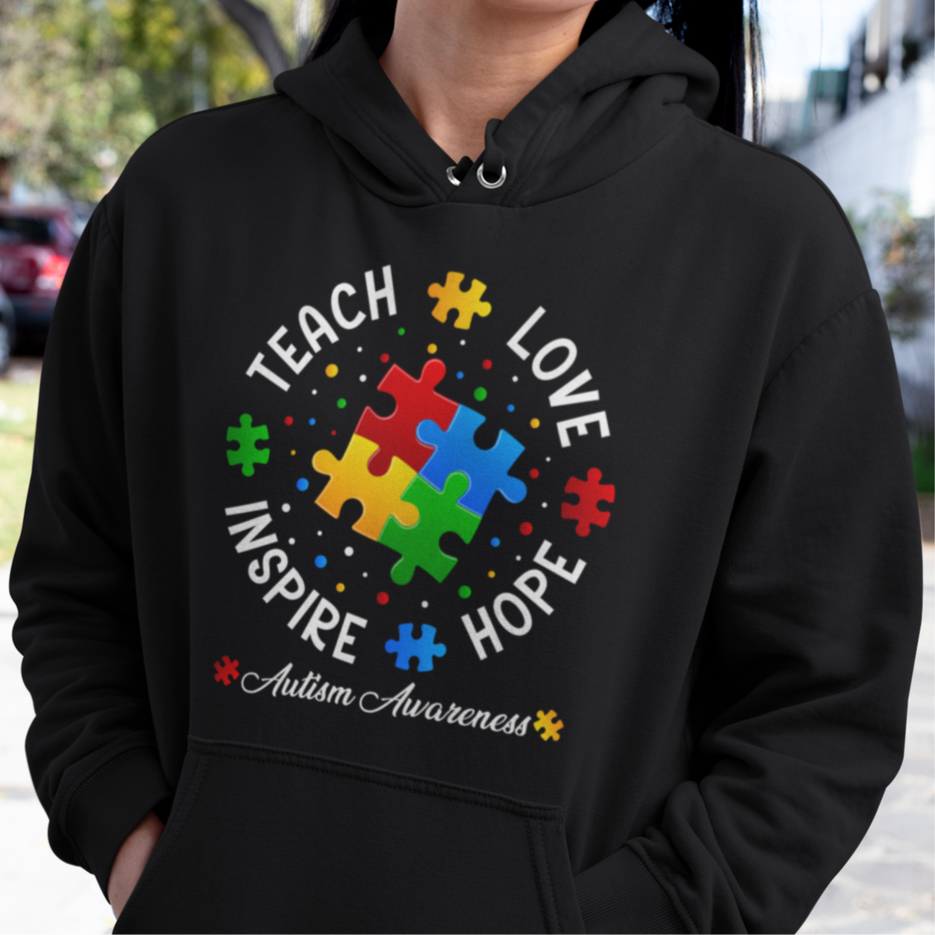 Teach, Love, Inspire, Hope (Autism Awareness) Unisex Hoodie