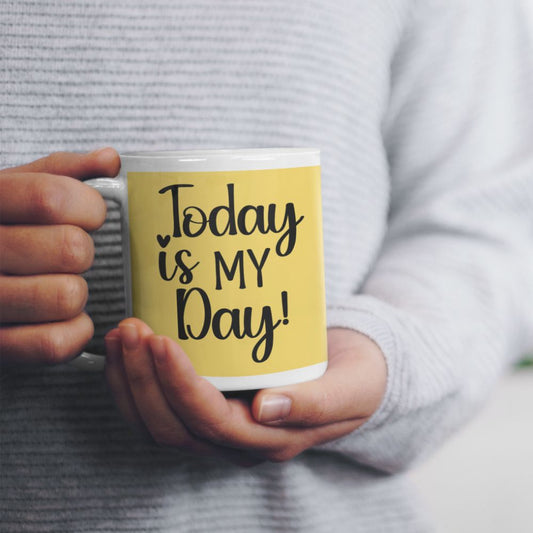 Today Is My Day Ceramic | Yellow Coffee Mug