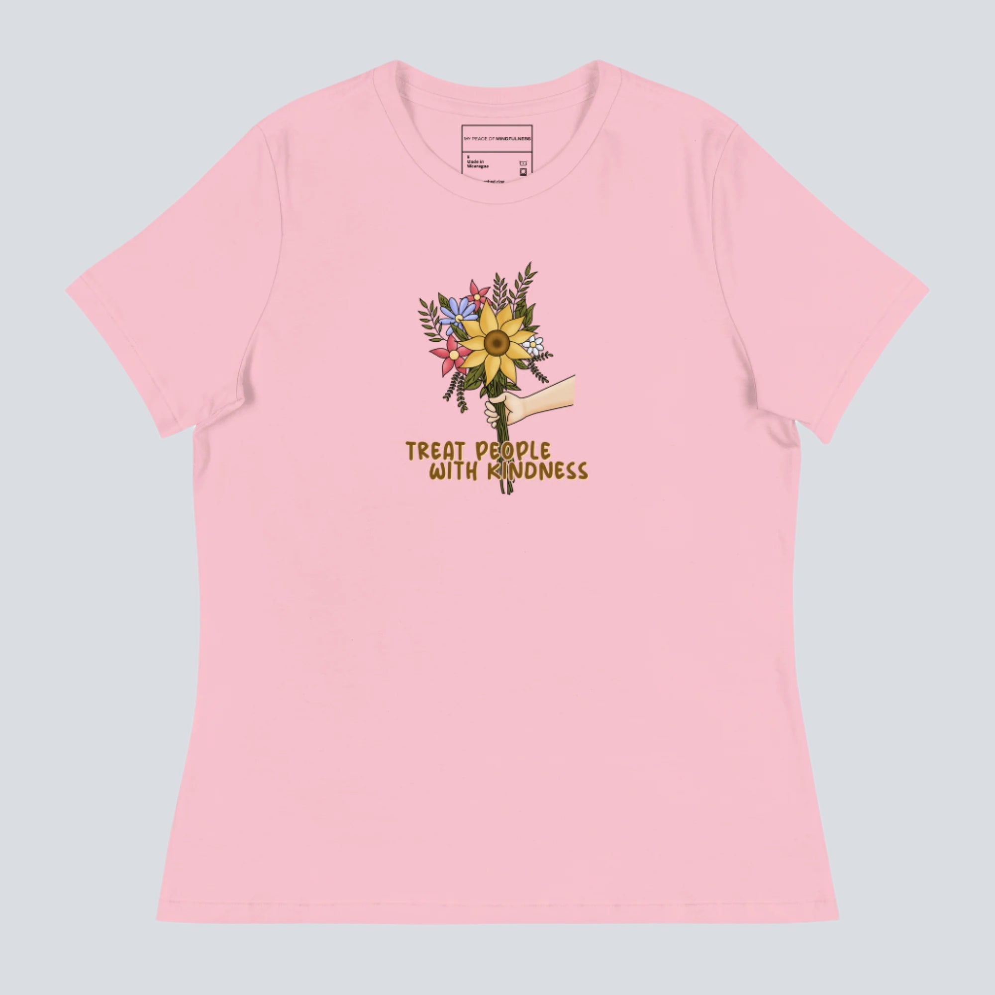 Treat People With Kindness (flowers) Womens T-Shirt