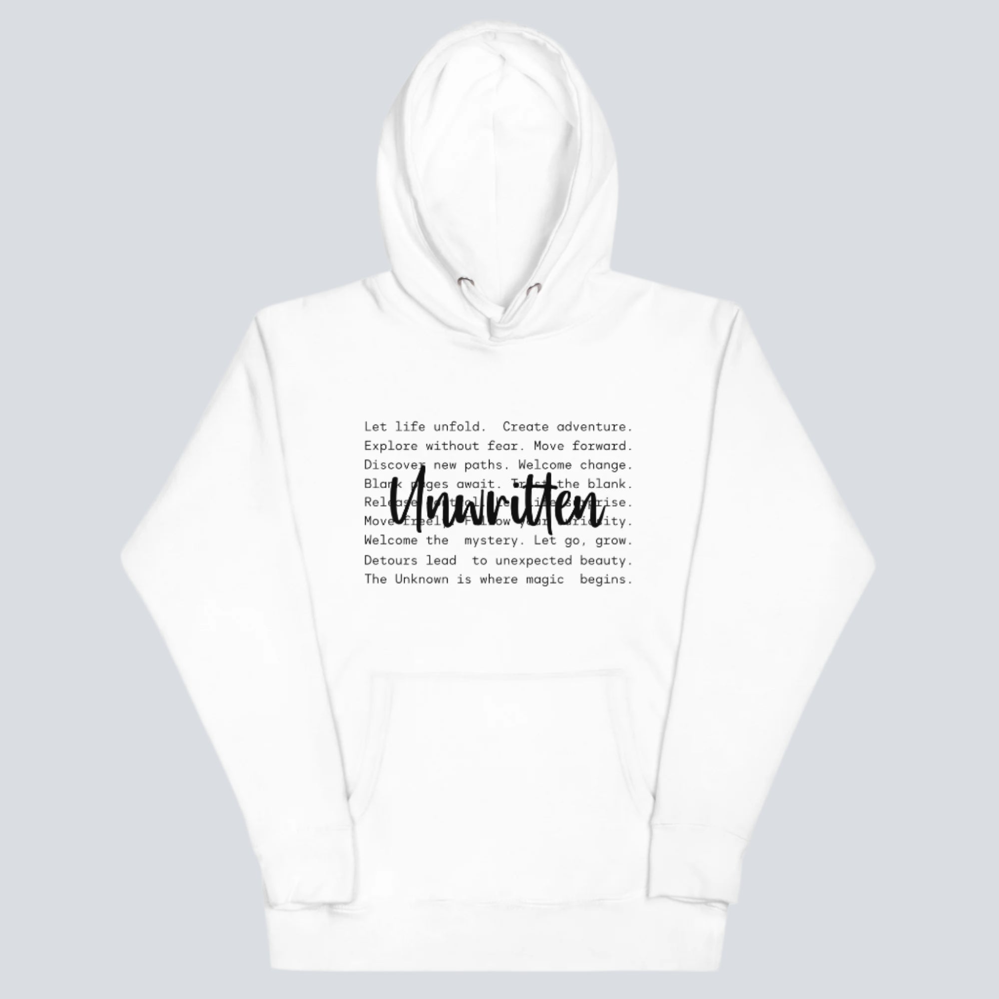 Unwritten Life Lessons (Mental Health) Unisex Hoodie white