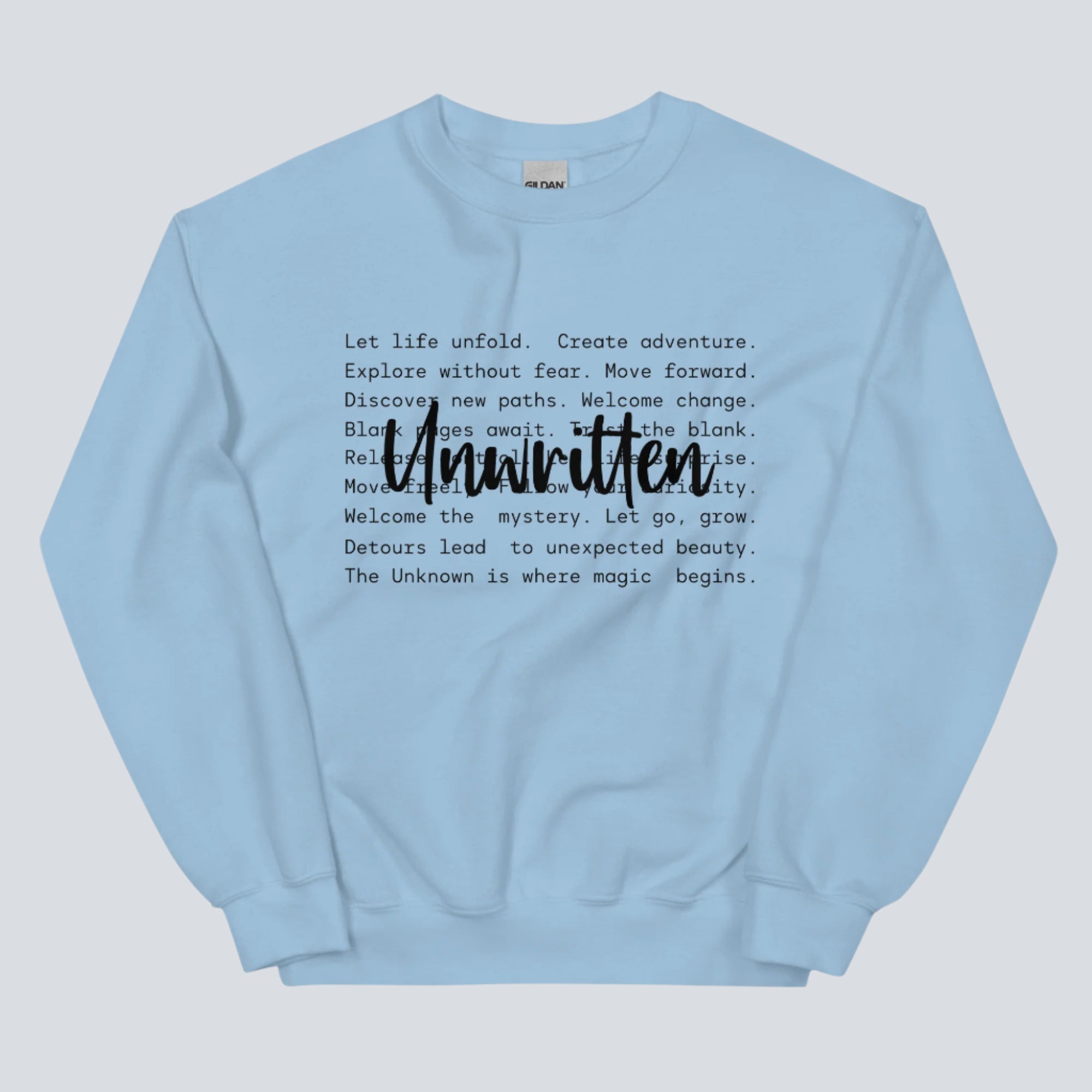 Unwritten Life Lessons (Mental Health) Unisex Sweatshirt light blue