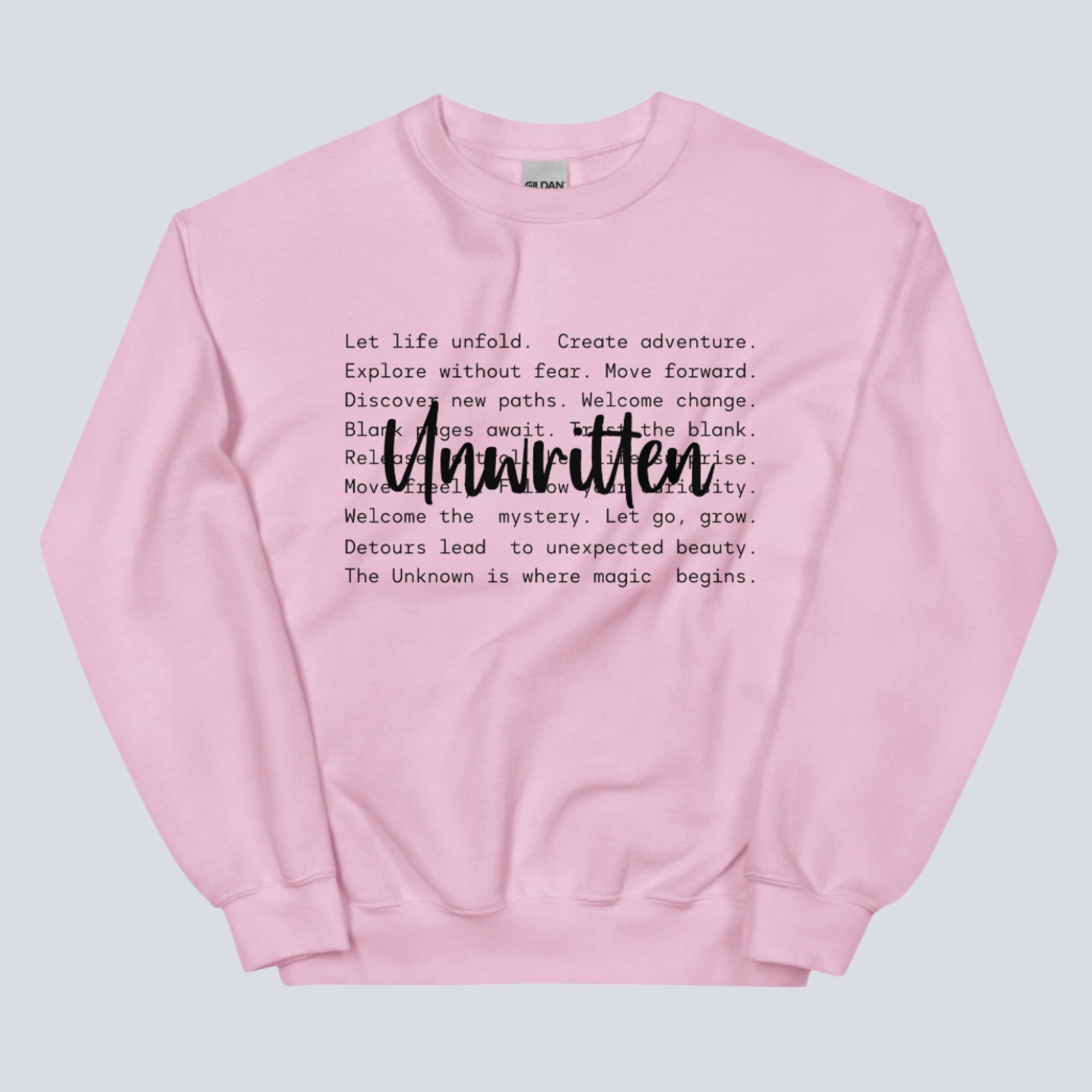 Unwritten Life Lessons (Mental Health) Unisex Sweatshirt light pink