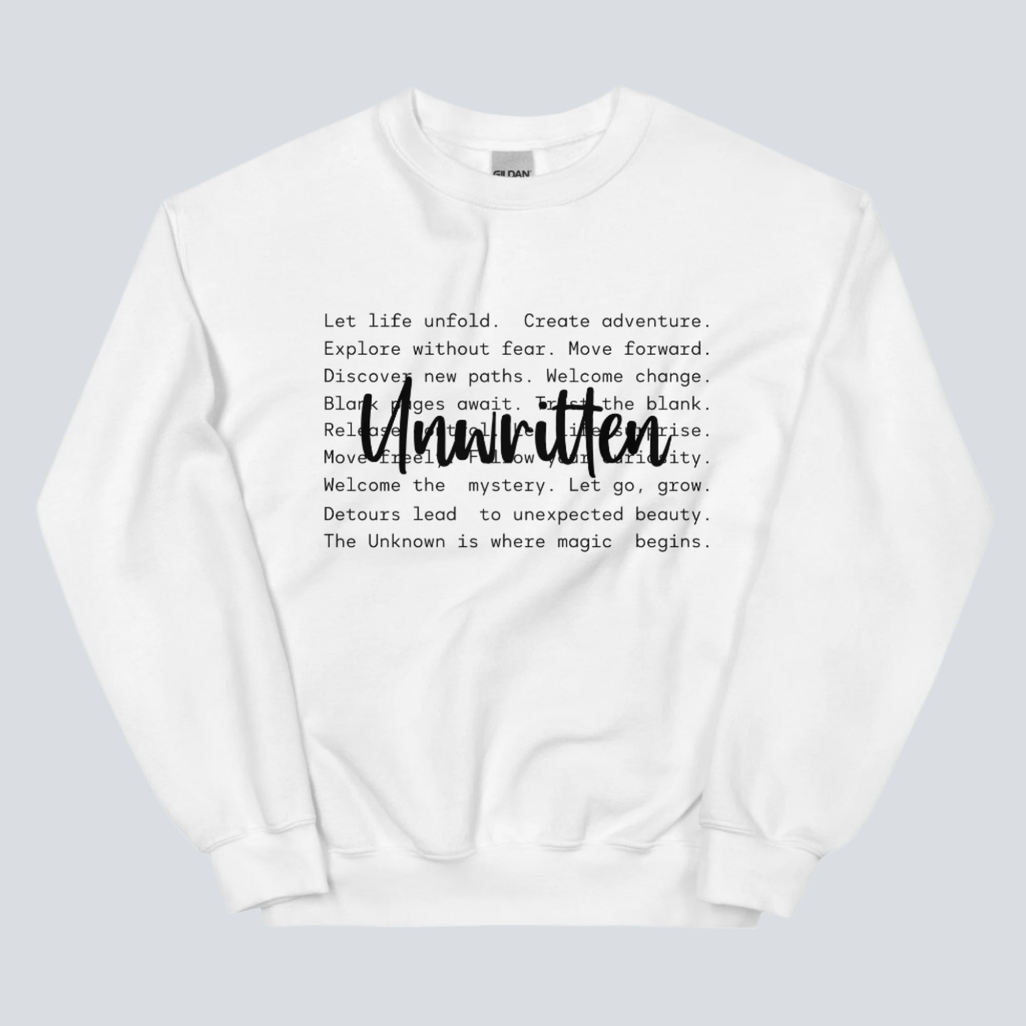 Unwritten Life Lessons (Mental Health) Unisex Sweatshirt white