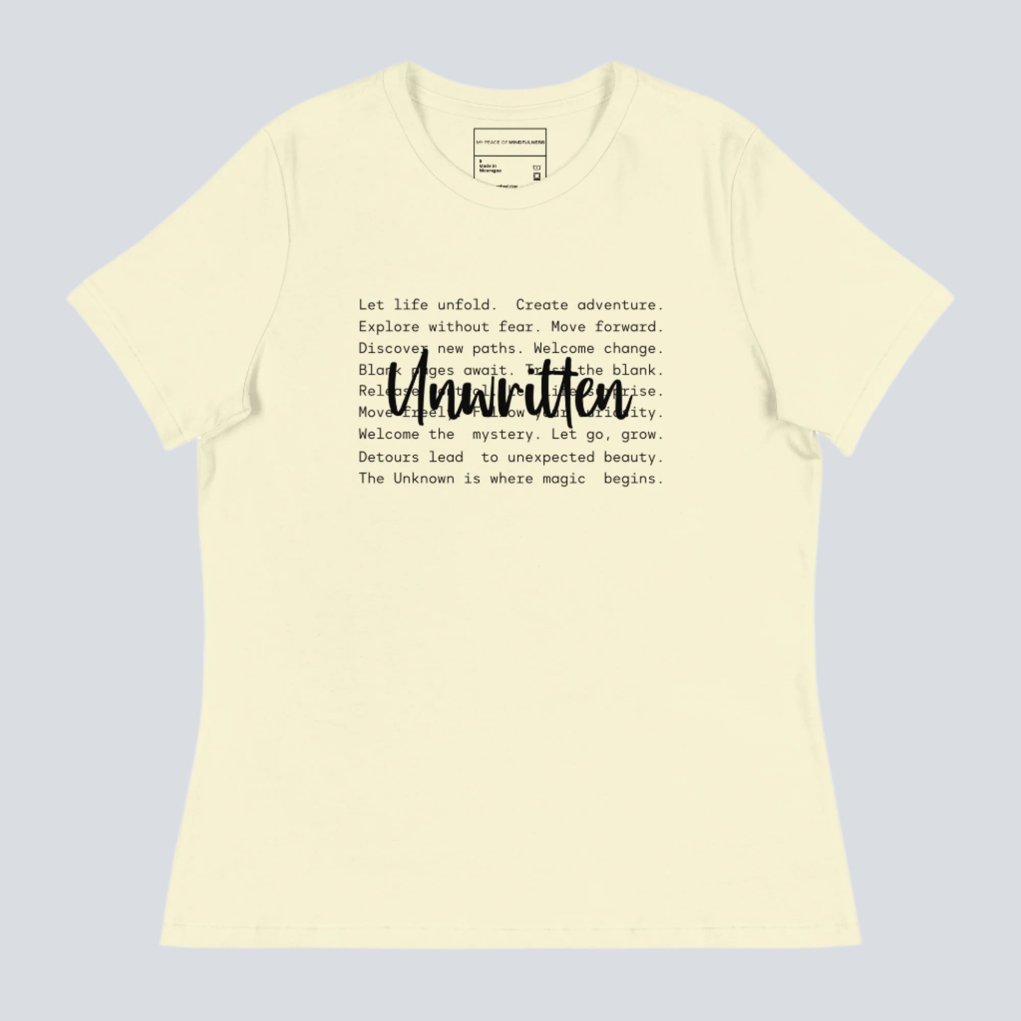 Unwritten Life Lessons (Mental Health) Womens T-Shirt citron