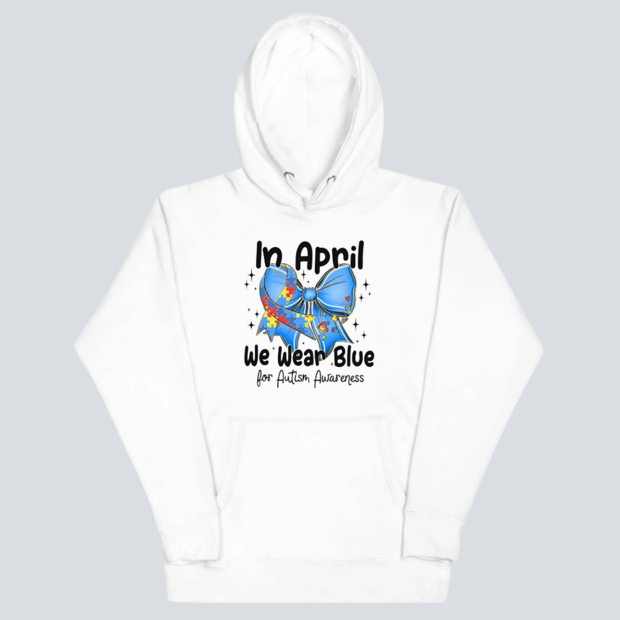 We Wear Blue for Autism Awareness Hoodie white