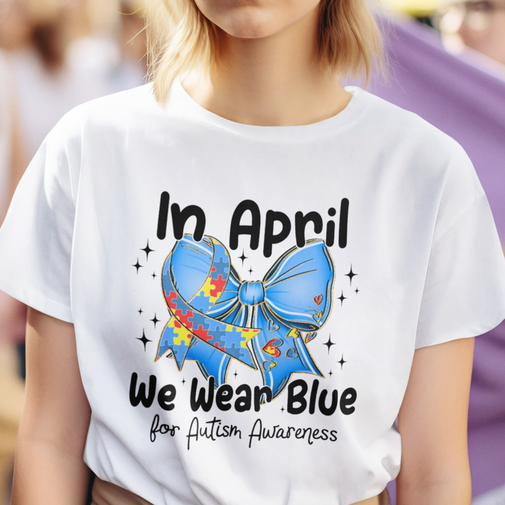 We Wear Blue for Autism Awareness Womens T-Shirt